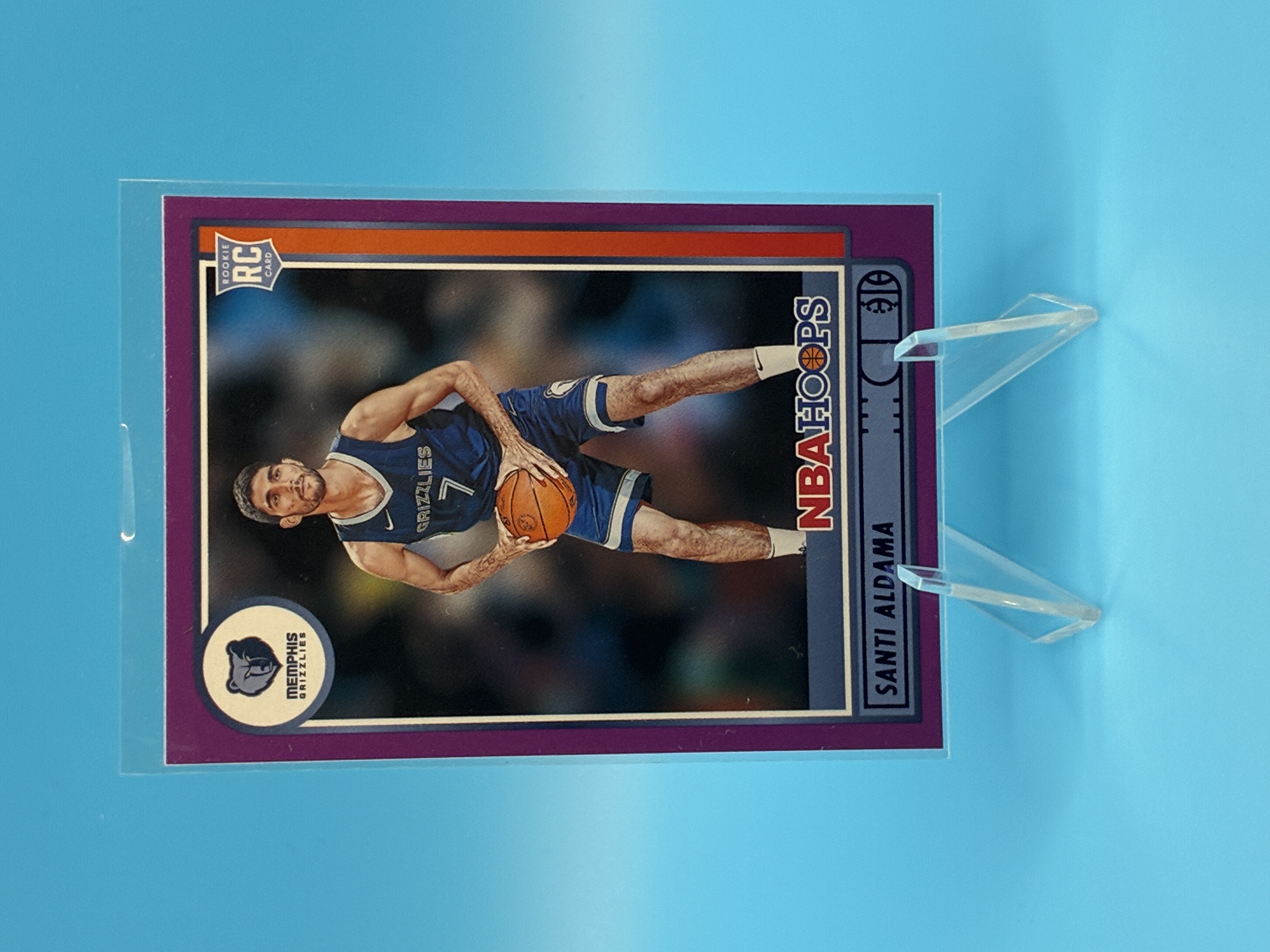 2021/2022 Panini Hoops Santi Aldama Purple #201 Memphis Grizzlies – Vorderseite