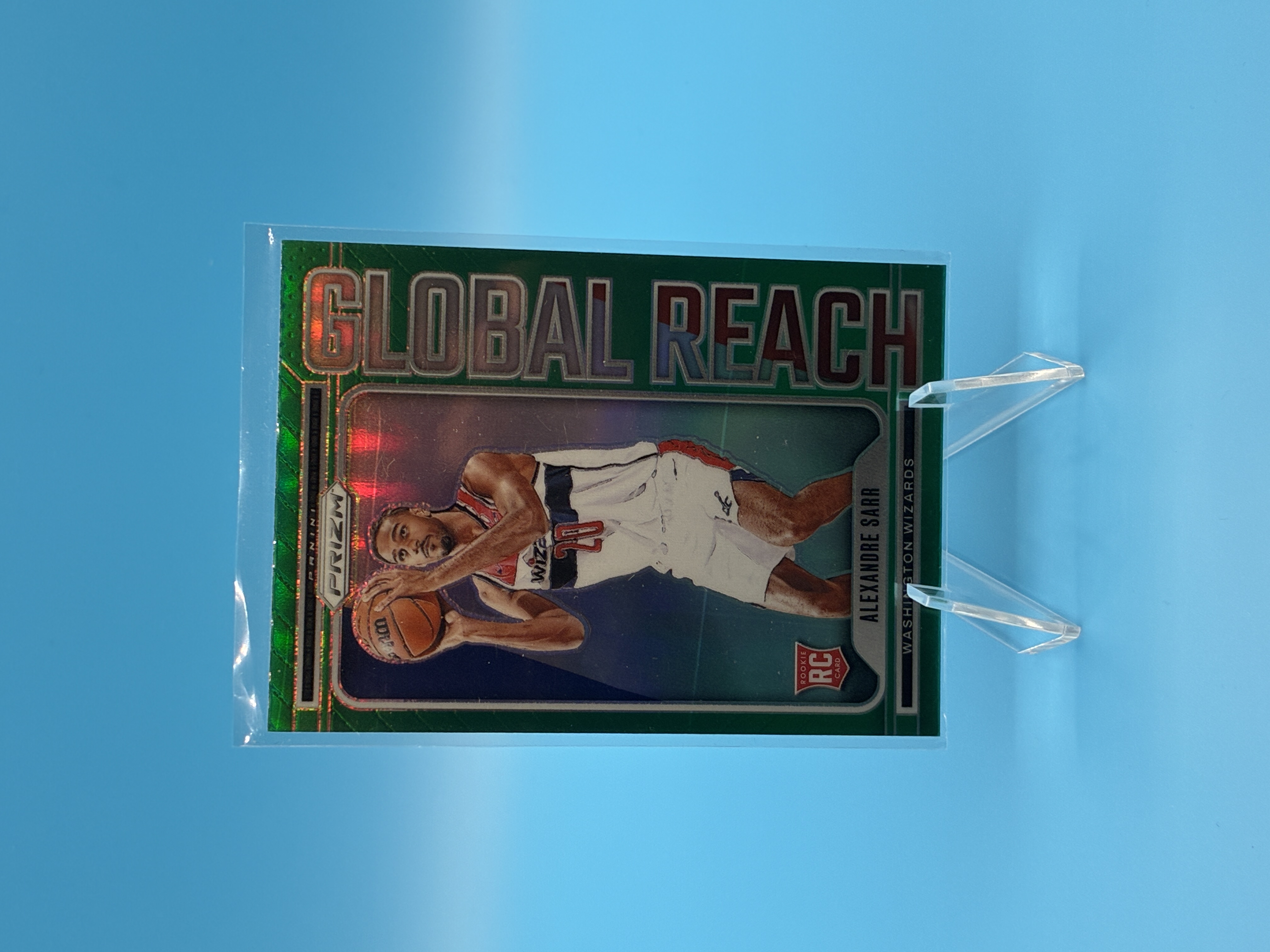 2024/2025 Panini Prizm Alexandre Sarr Green Prizm Global Reach #10 Washington Wizards – Vorderseite