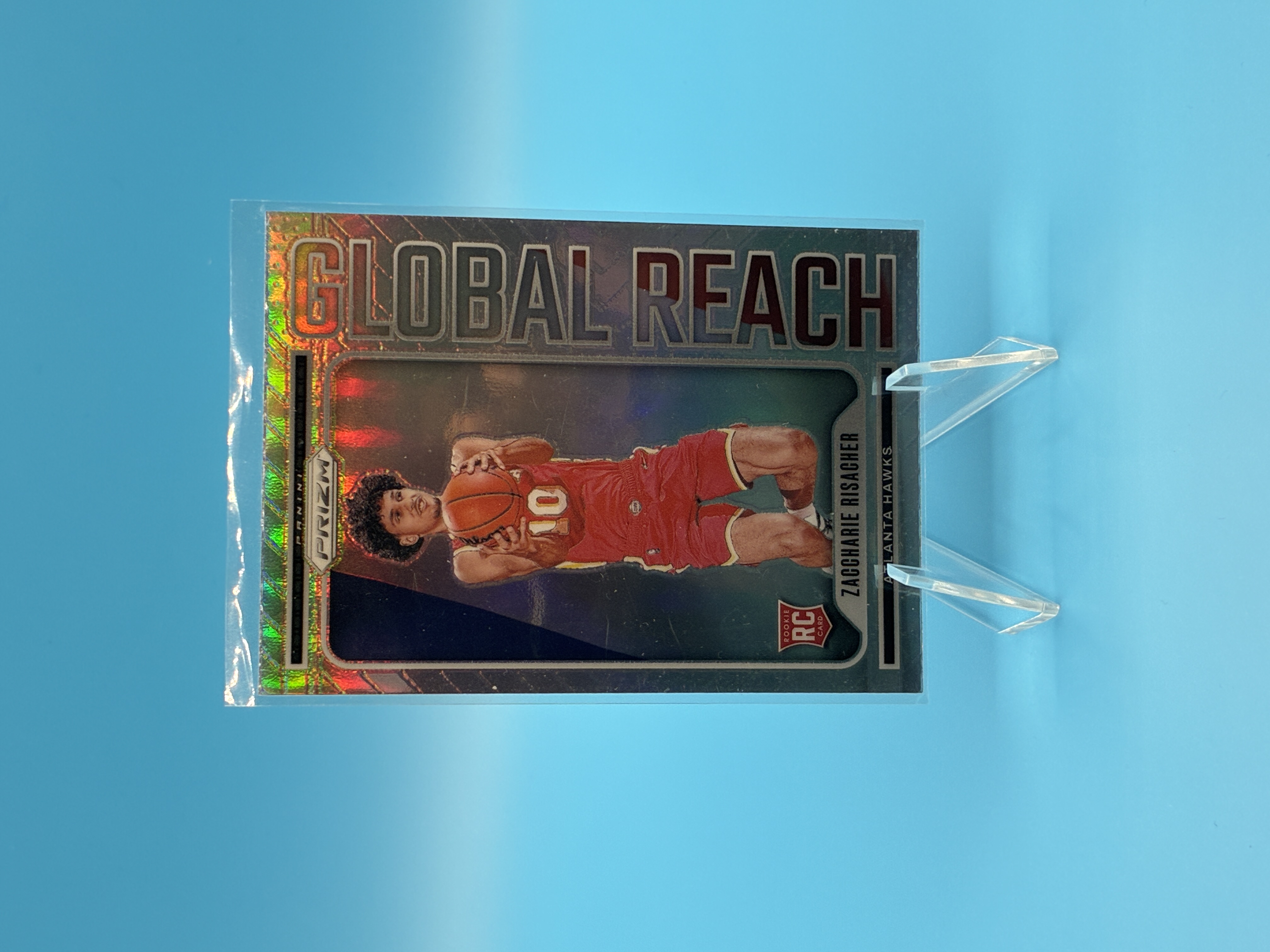 2024/2025 Panini Prizm Zacharie Risacher Silver Prizm Global Reach #7 Atlanta Hawks – Vorderseite