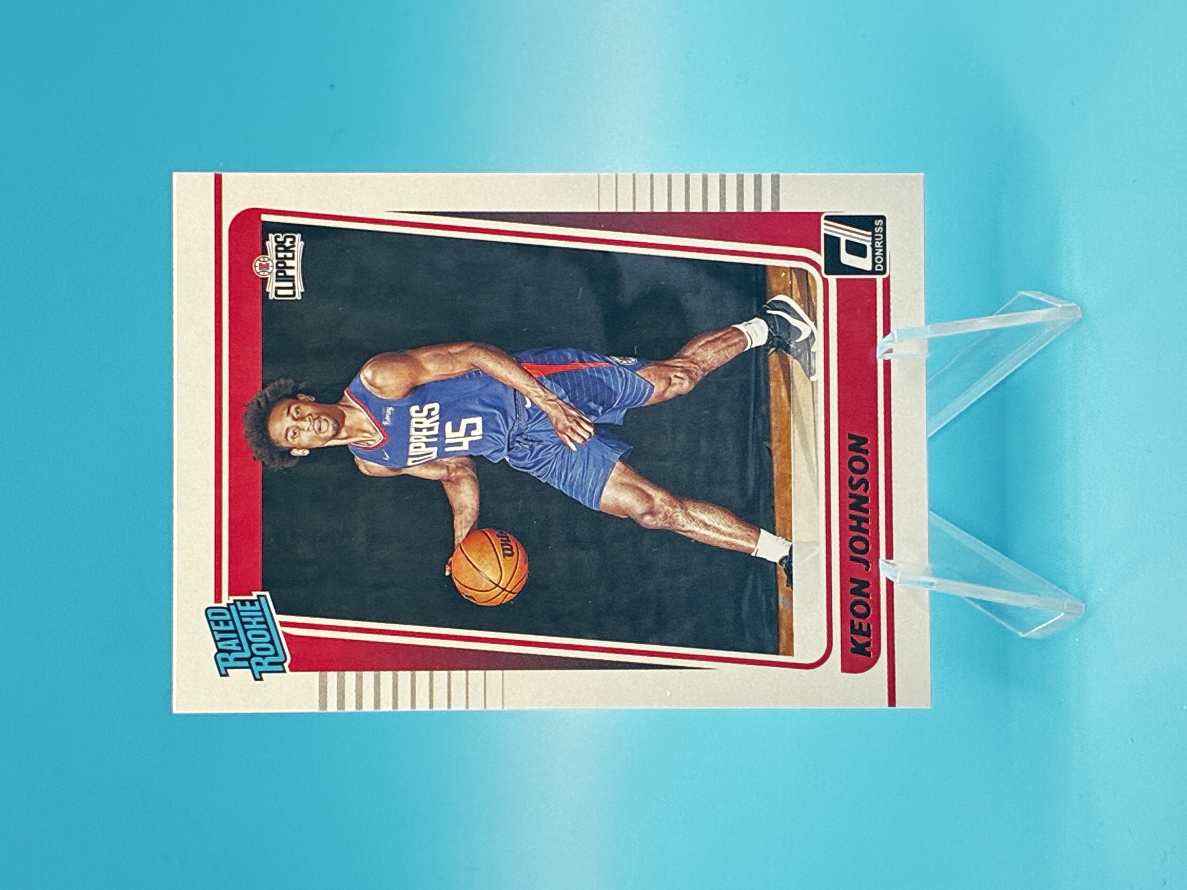 2021/2022 Panini Donruss Keon Johnson Rated Rookie #242 Los Angeles Clippers – Vorderseite