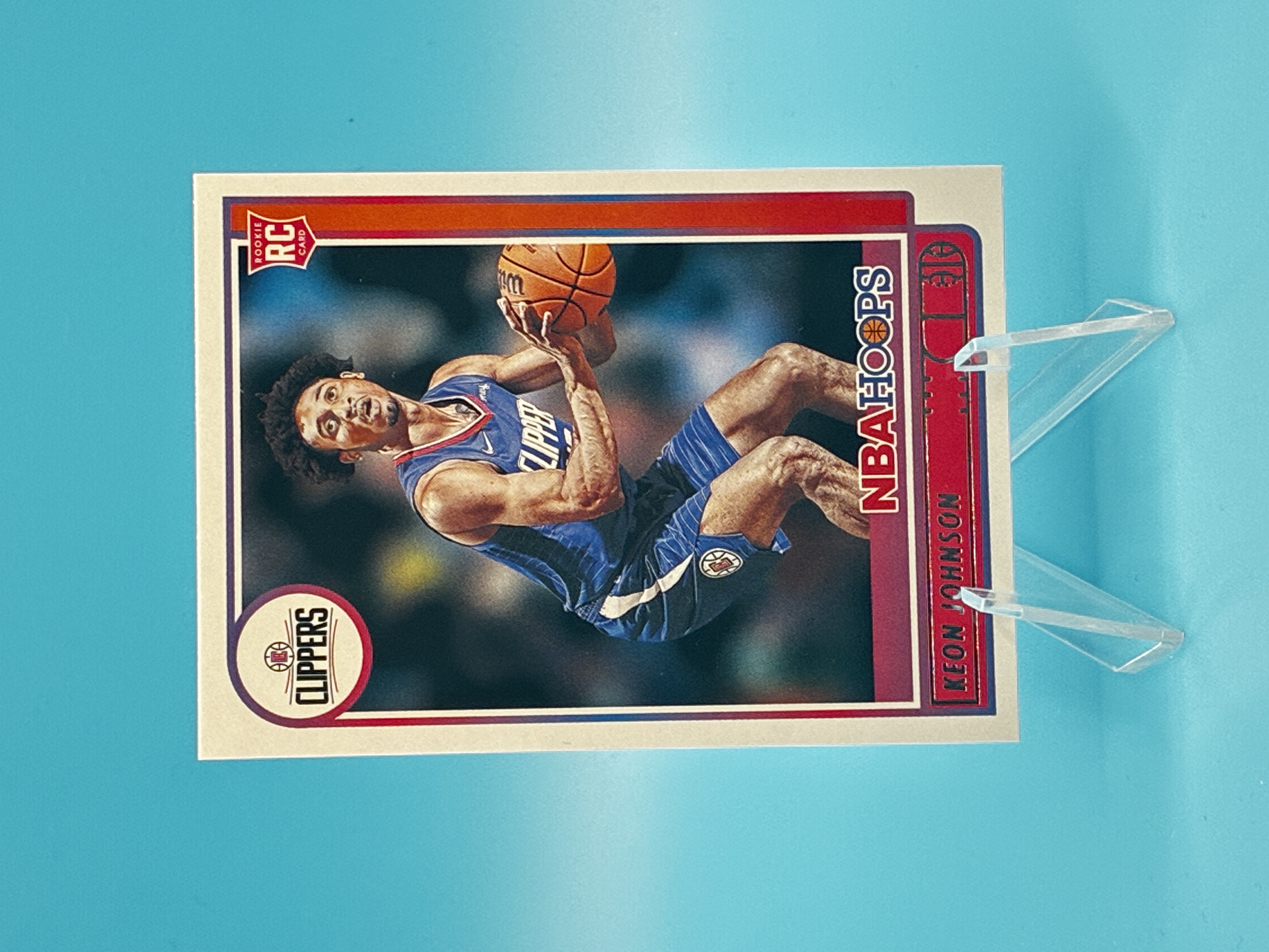 2021/2022 Panini Hoops Keon Johnson #205 Los Angeles Clippers – Vorderseite