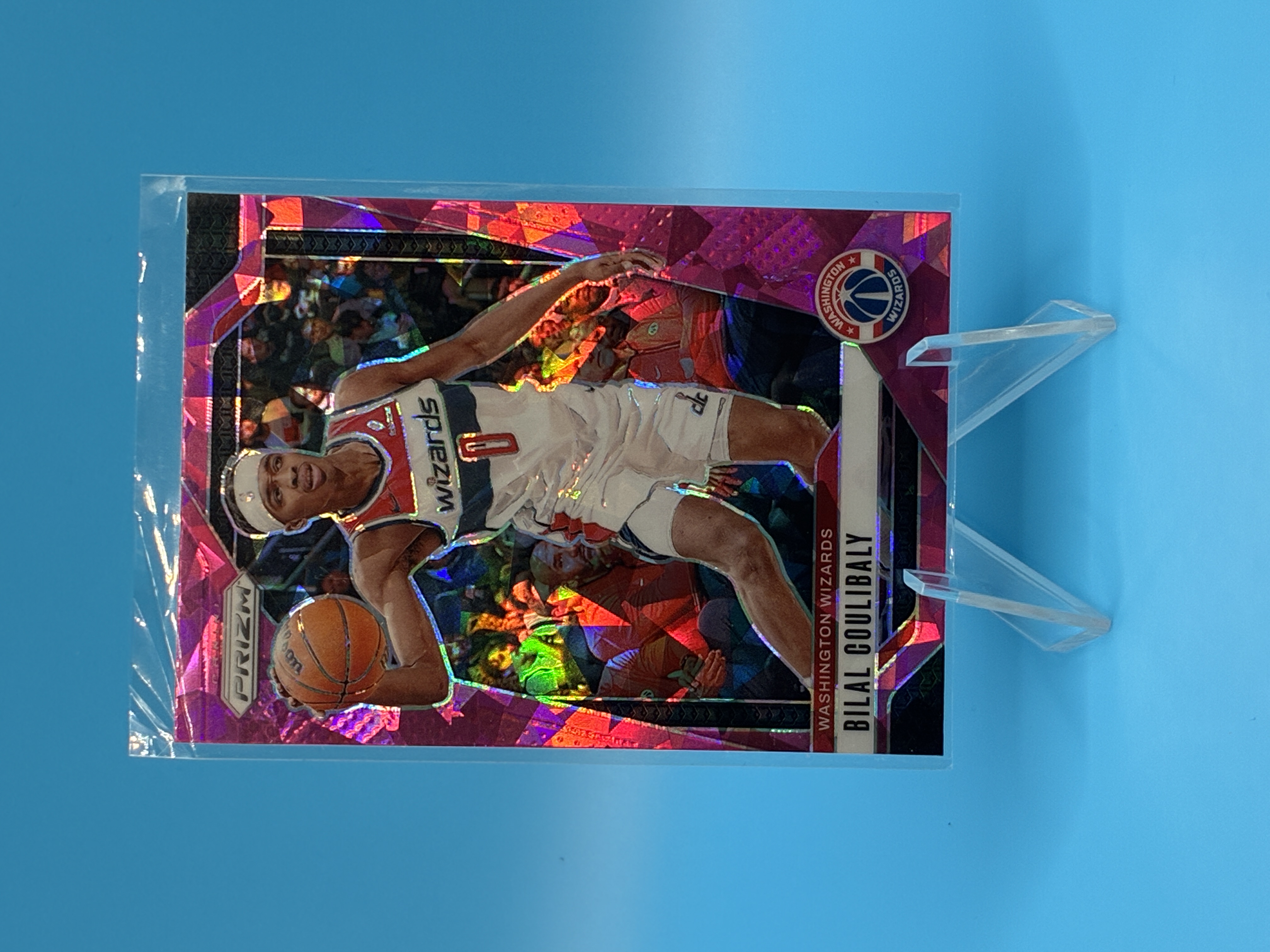 2024/2025 Panini Prizm Bilal Coulibaly Pink Cracked Ice #36 Washington Wizards – Vorderseite