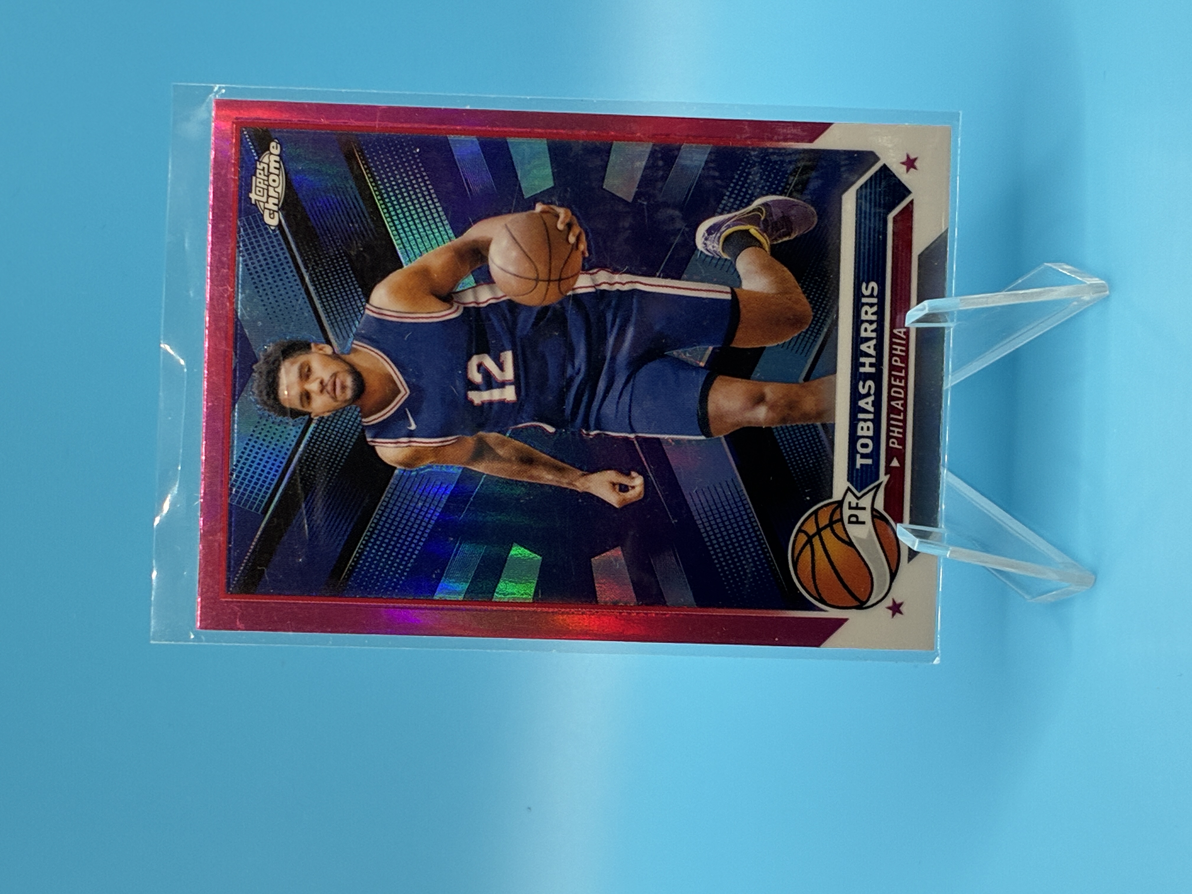 2024/2025 Topps Chrome Tobias Harris Pink Refractor #70 Philadelphia 76ers – Vorderseite