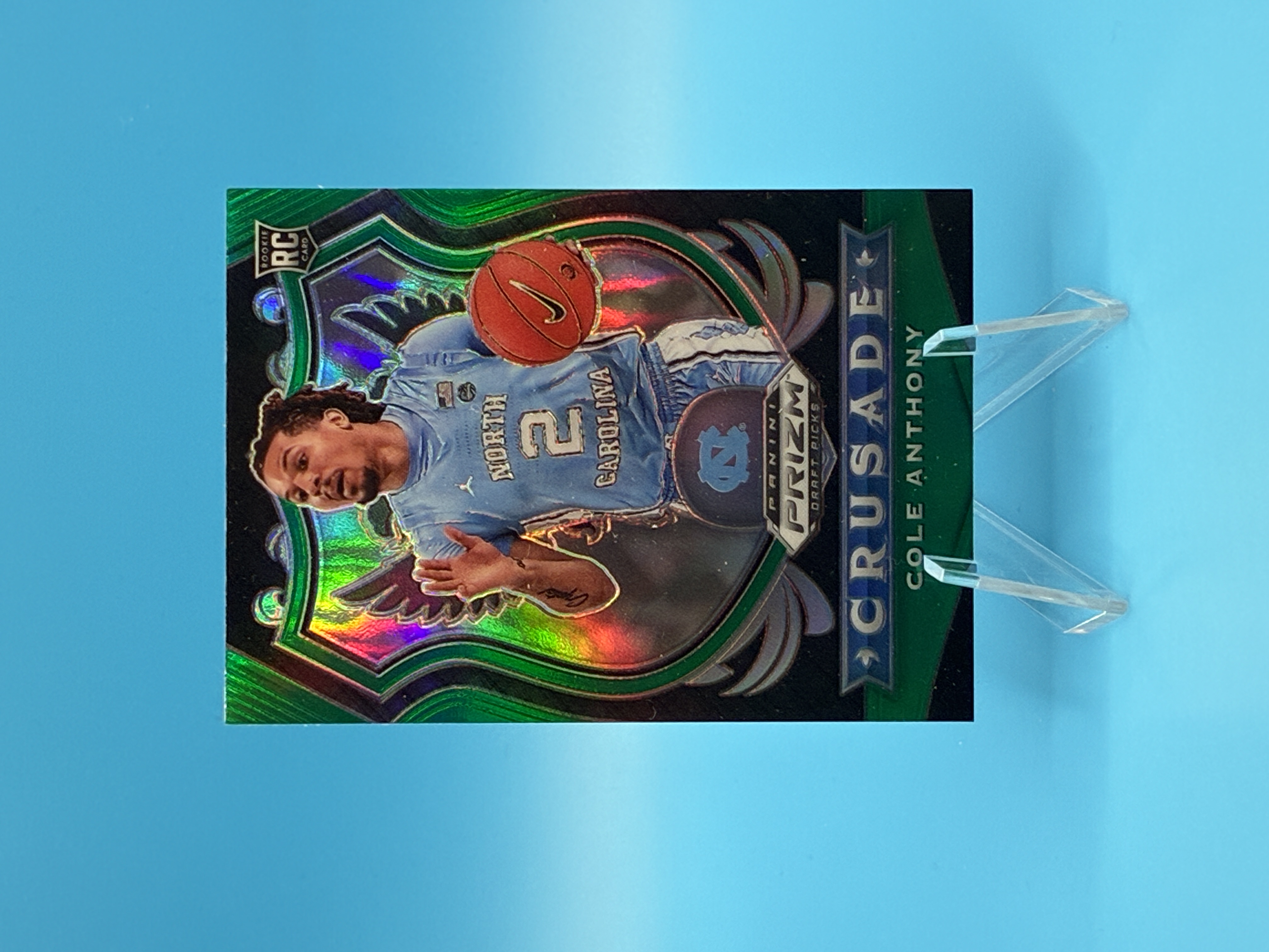 2019/2020 Panini Prizm Draft Picks Cole Anthony Green Crusade #89 University of North Carolina – Vorderseite