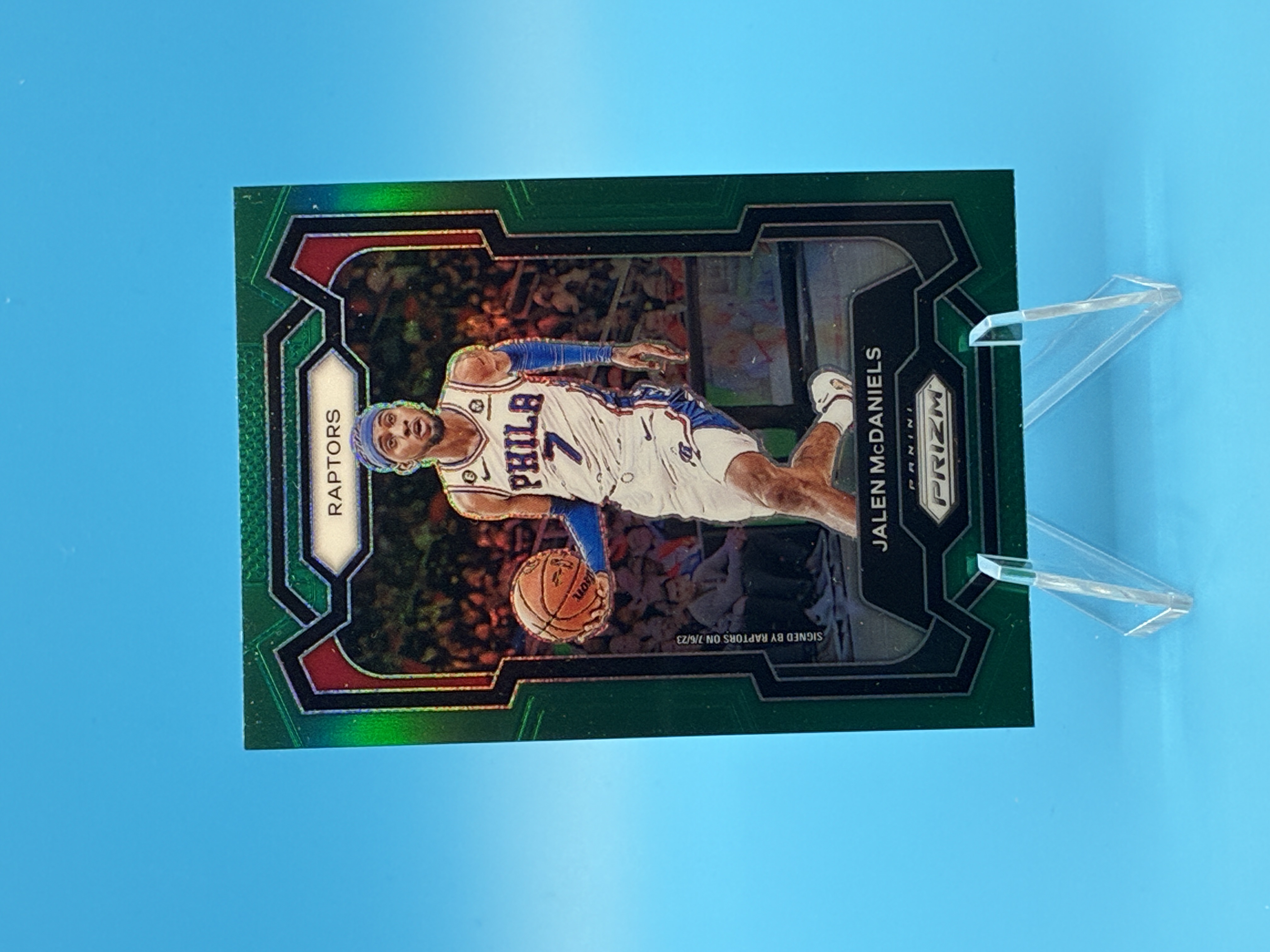 2023/2024 Panini Prizm Jalen McDaniels Green Prizm #291 Toronto Raptors – Vorderseite