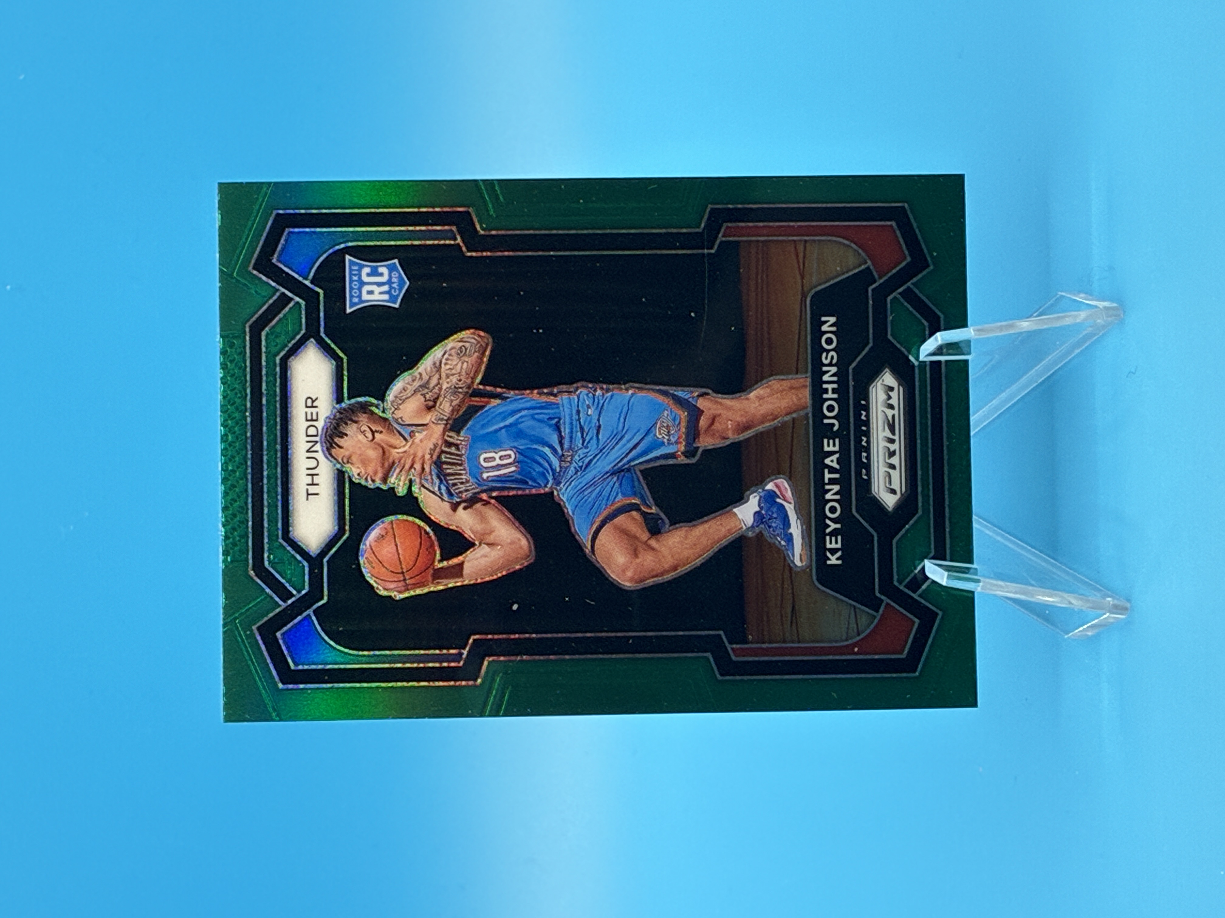 2023/2024 Panini Prizm Keyontae Johnson Green Prizm #176 Oklahoma City Thunder – Vorderseite