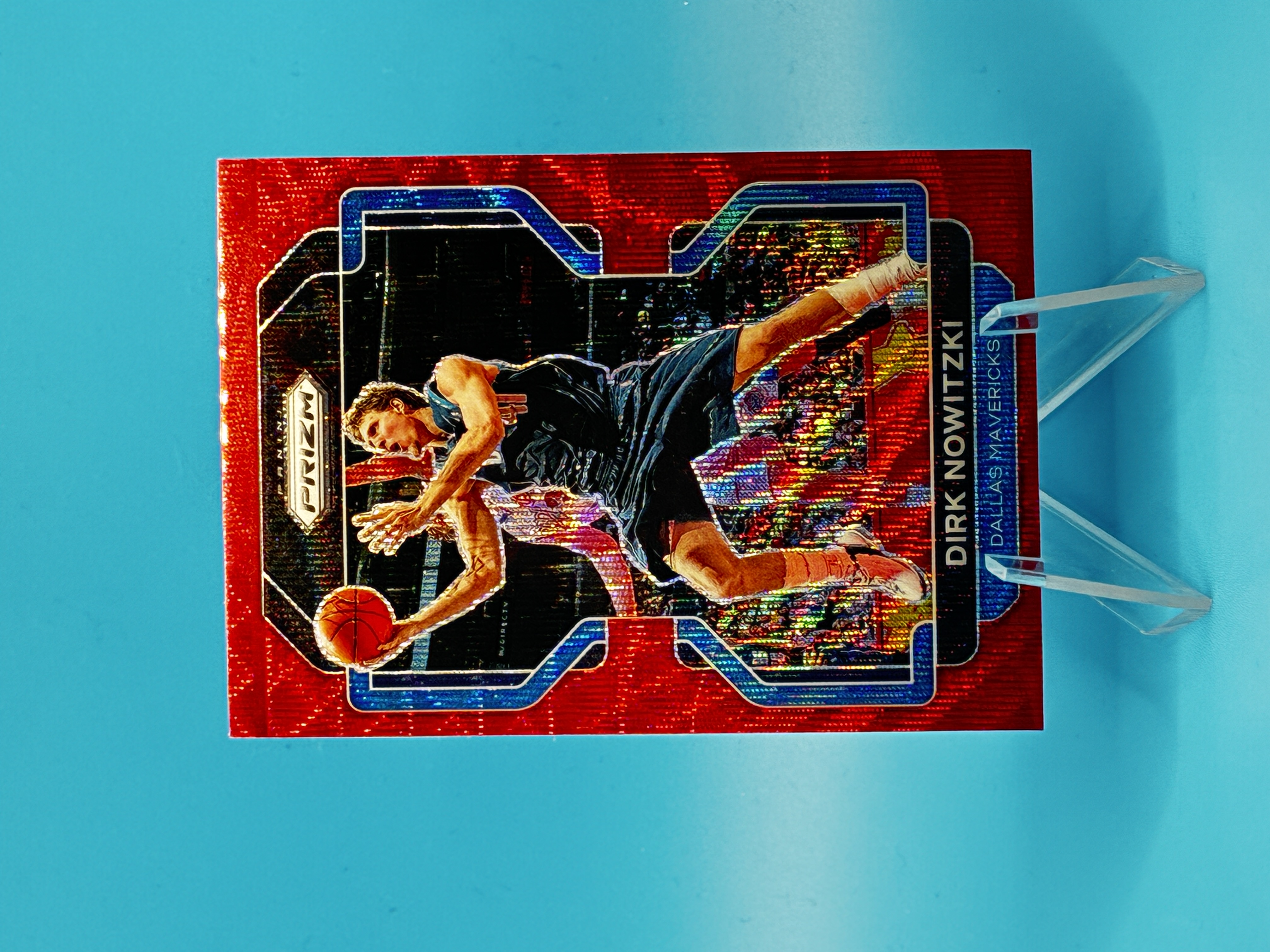 2021/2022 Panini Prizm Dirk Nowitzki Ruby Wave #289 Dallas Mavericks – Vorderseite
