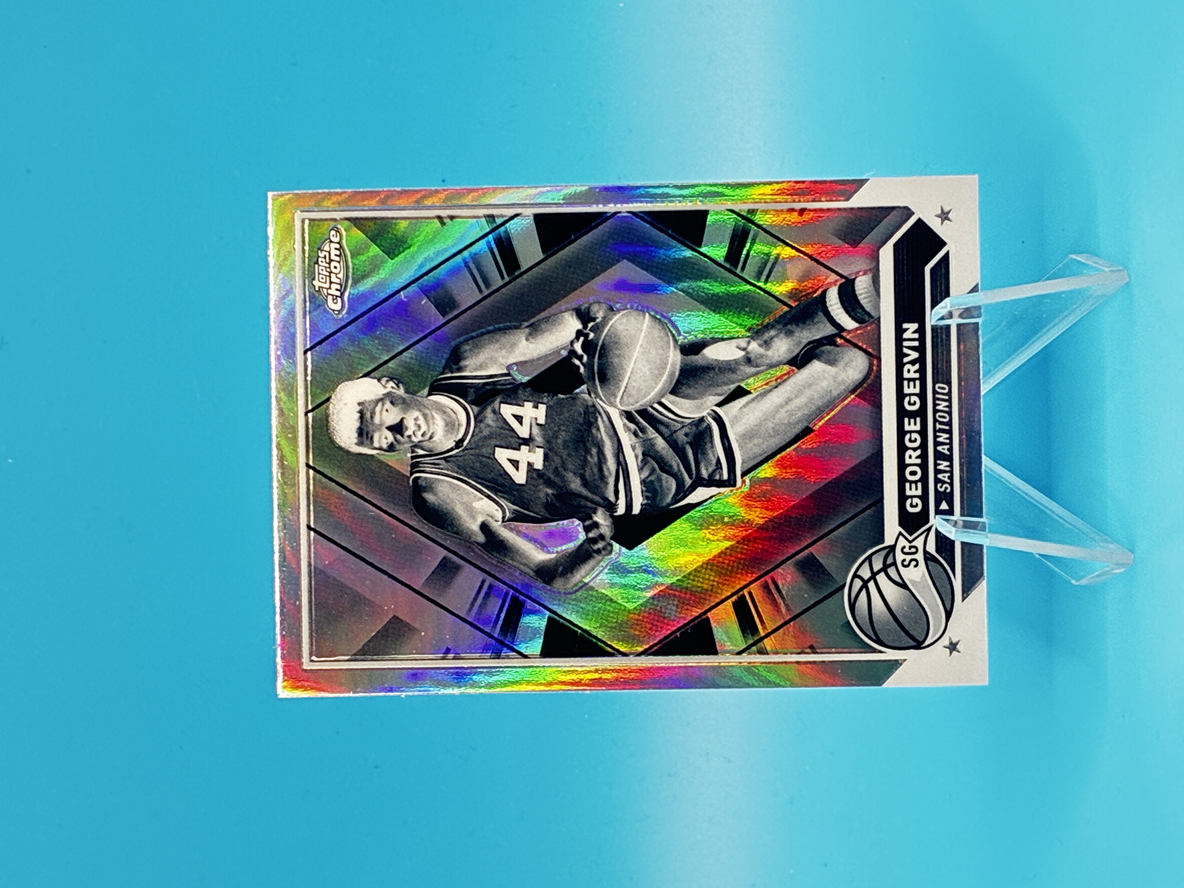 2023/2024 Topps Chrome George Gervin Negative Refractor #75 San Antonio Spurs – Vorderseite