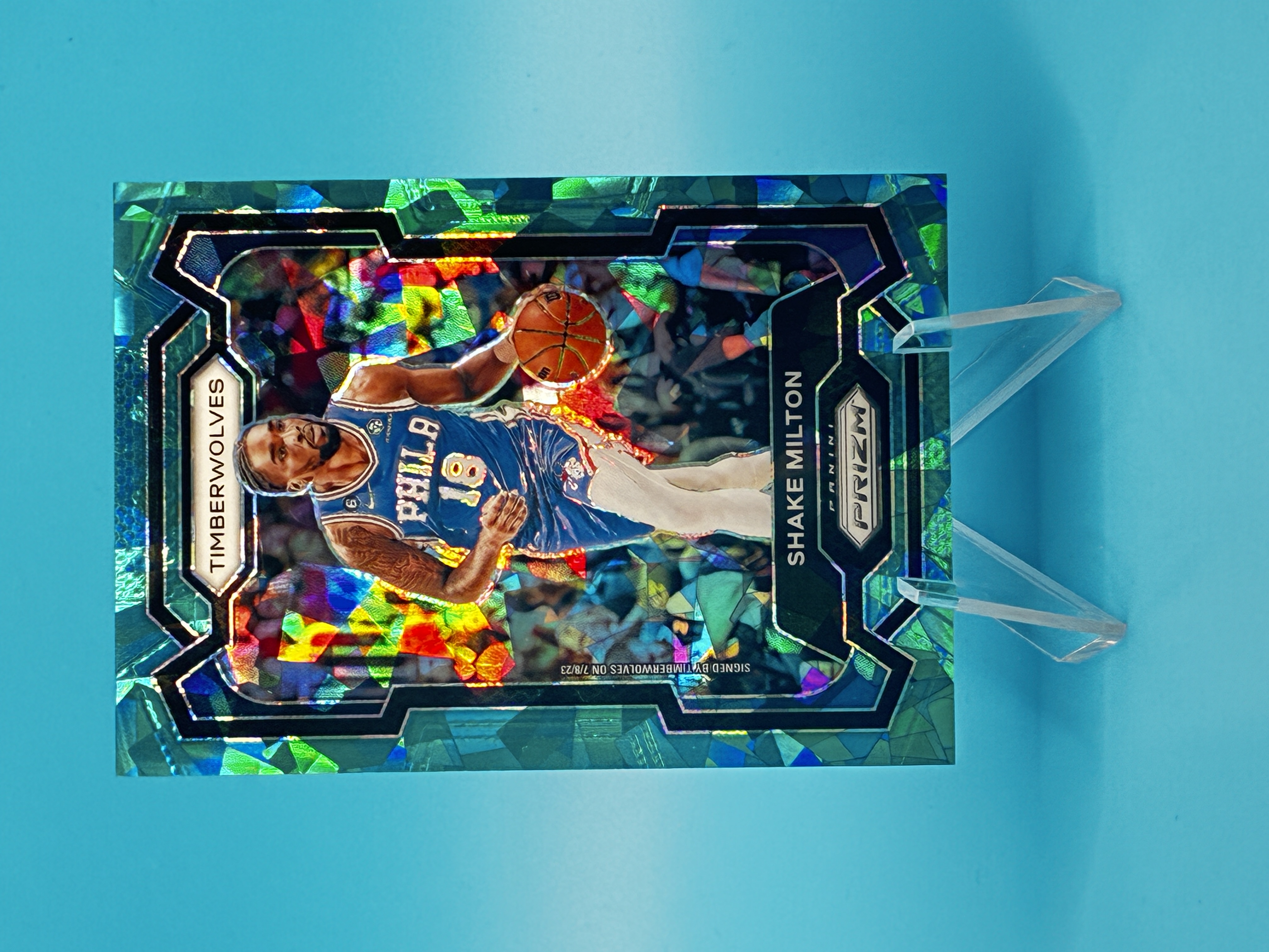 2023/2024 Panini Prizm Shake Milton Green Ice Prizm 172/225 #215 Minnesota Timberwolves – Vorderseite