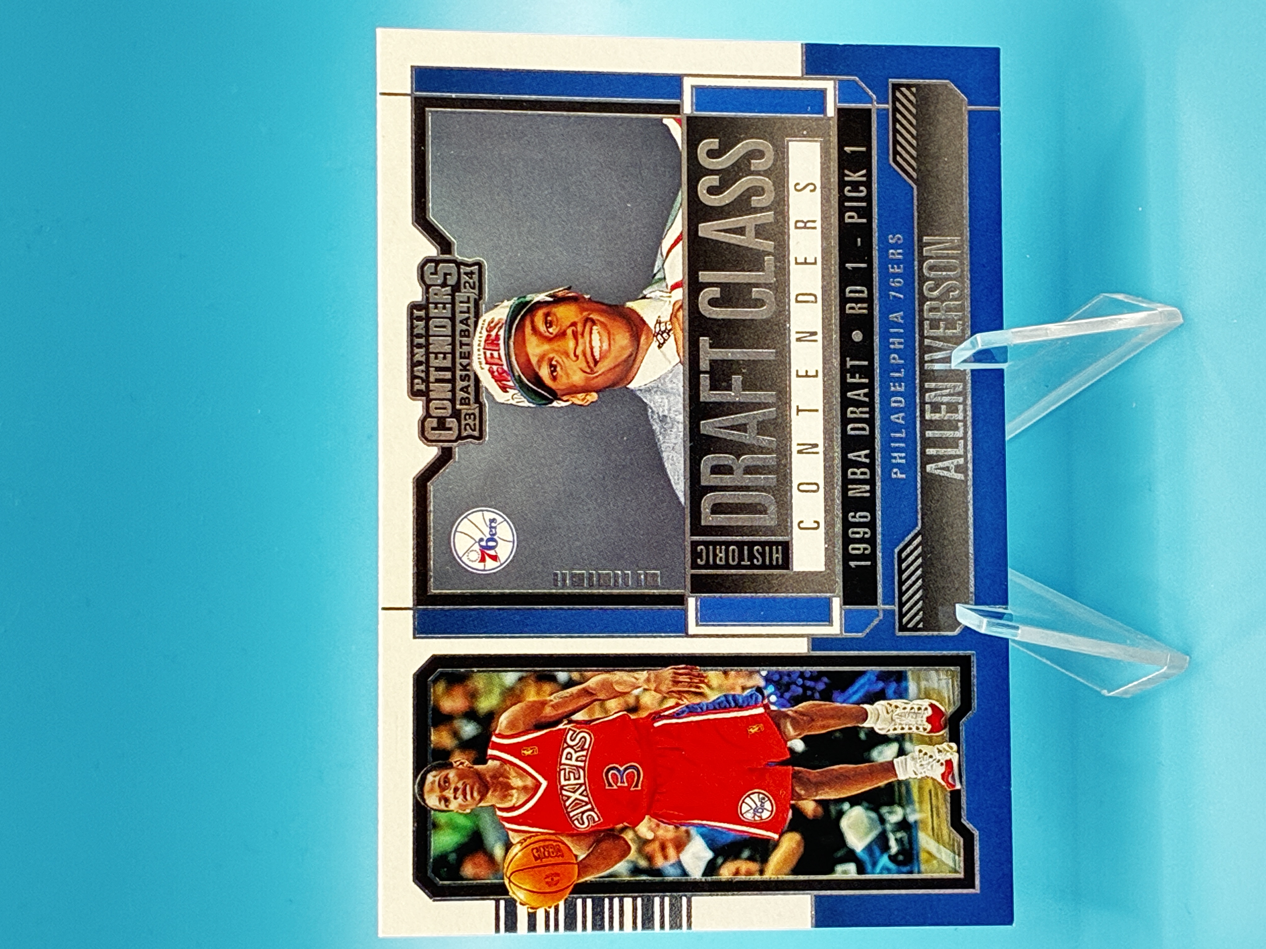 2023/2024 Panini Contenders Allen Iverson Historic Draft Class #7 Philadelphia 76ers – Vorderseite