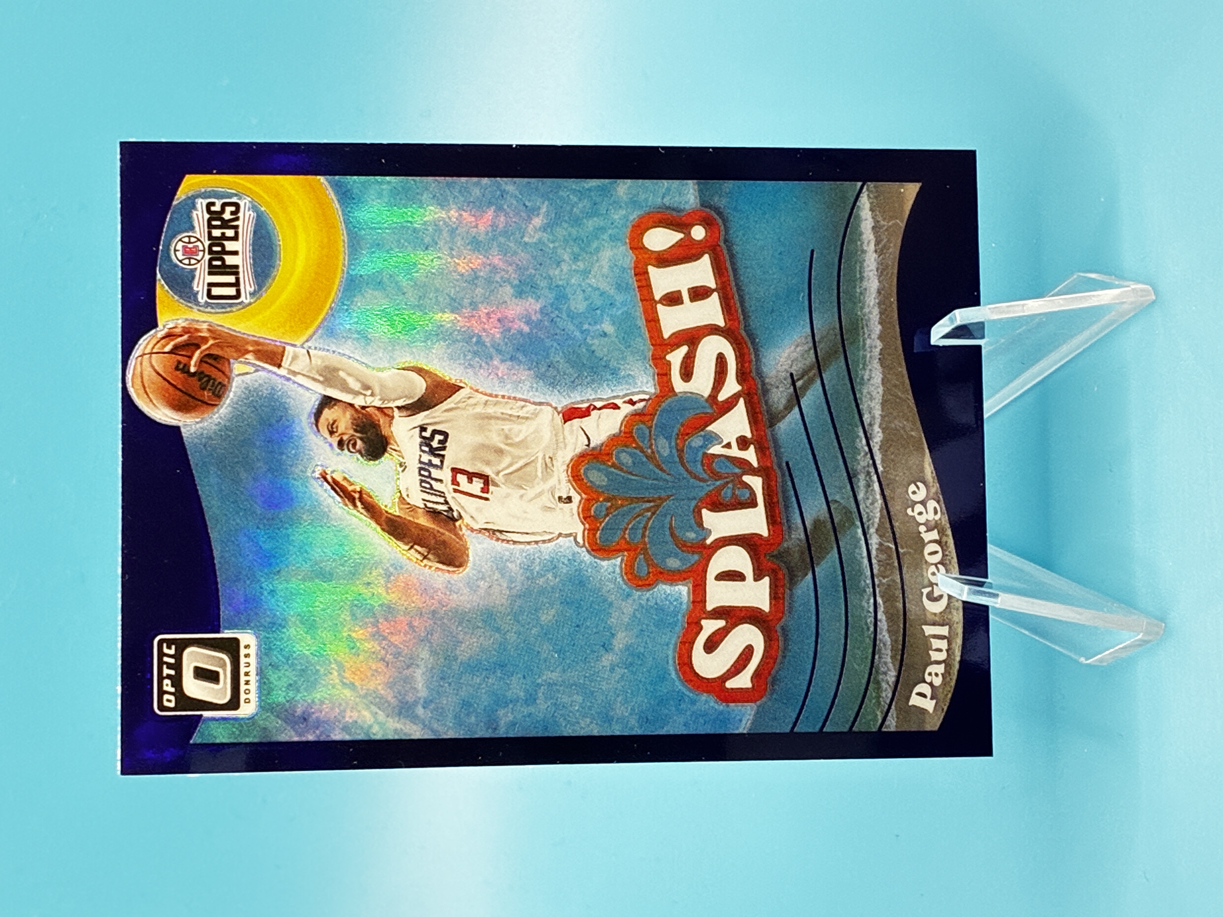 2023/2024 Panini Optic Paul George Purple Splash! #7 Los Angeles Clippers – Vorderseite