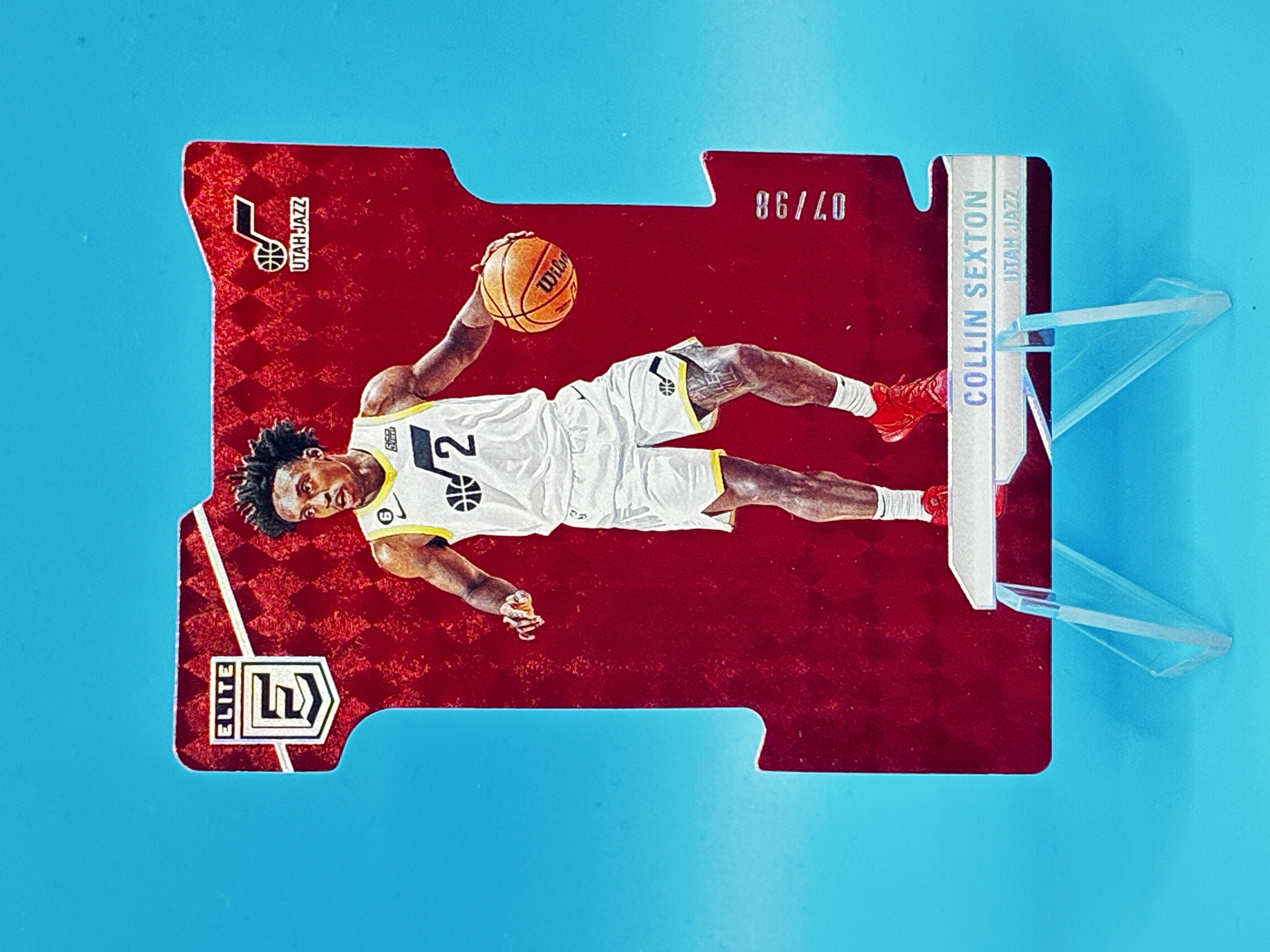 2023/2024 Panini Donruss Elite Collin Sexton Die Cut Red 40/96 #19 Utah Jazz – Vorderseite