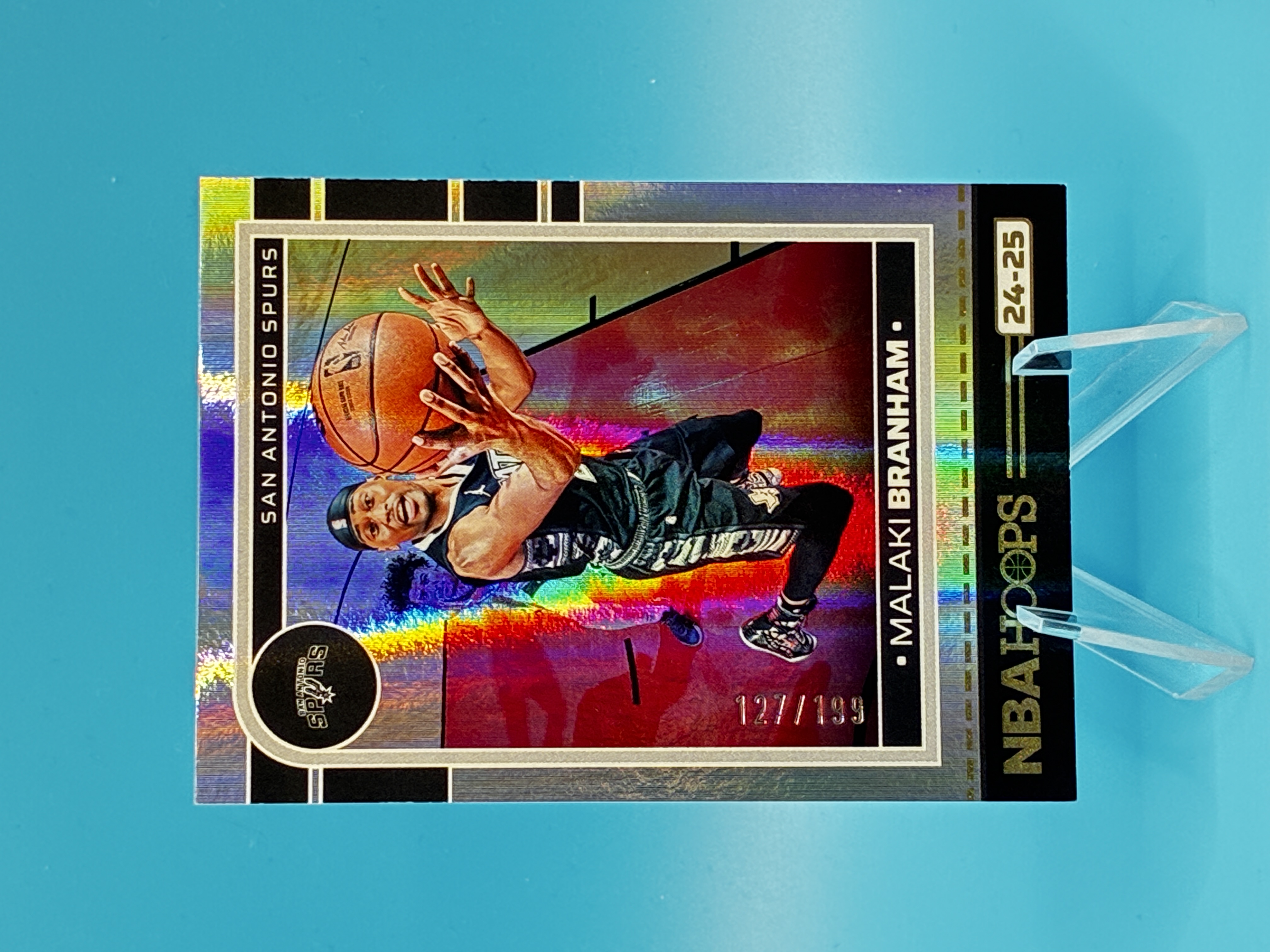 2024/2025 Panini Hoops Malaki Branham Holo 121/199 #79 San Antonio Spurs – Vorderseite