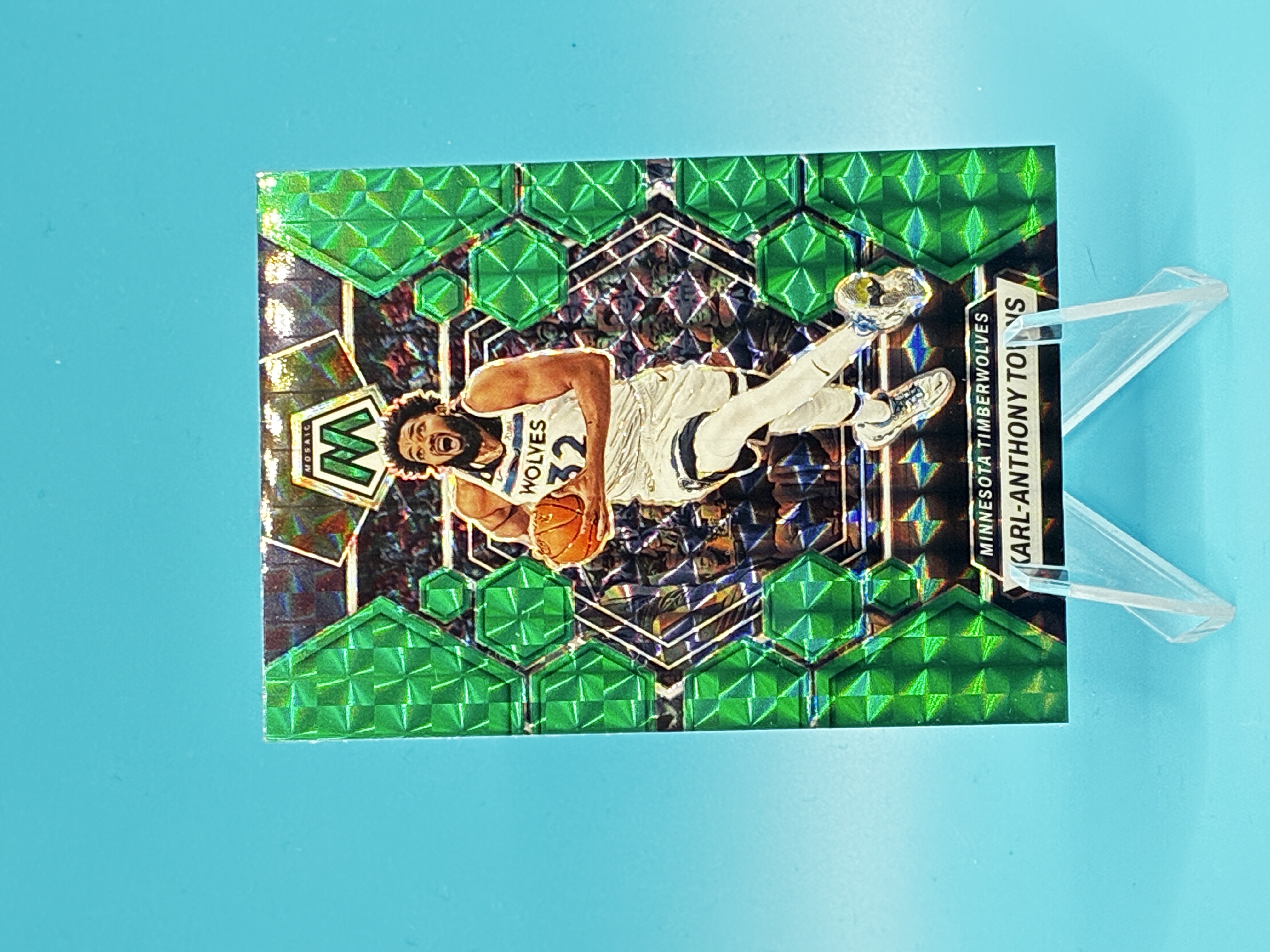 2022/2023 Panini Mosaic Karl-Anthony Towns Green #115 Minnesota Timberwolves – Vorderseite