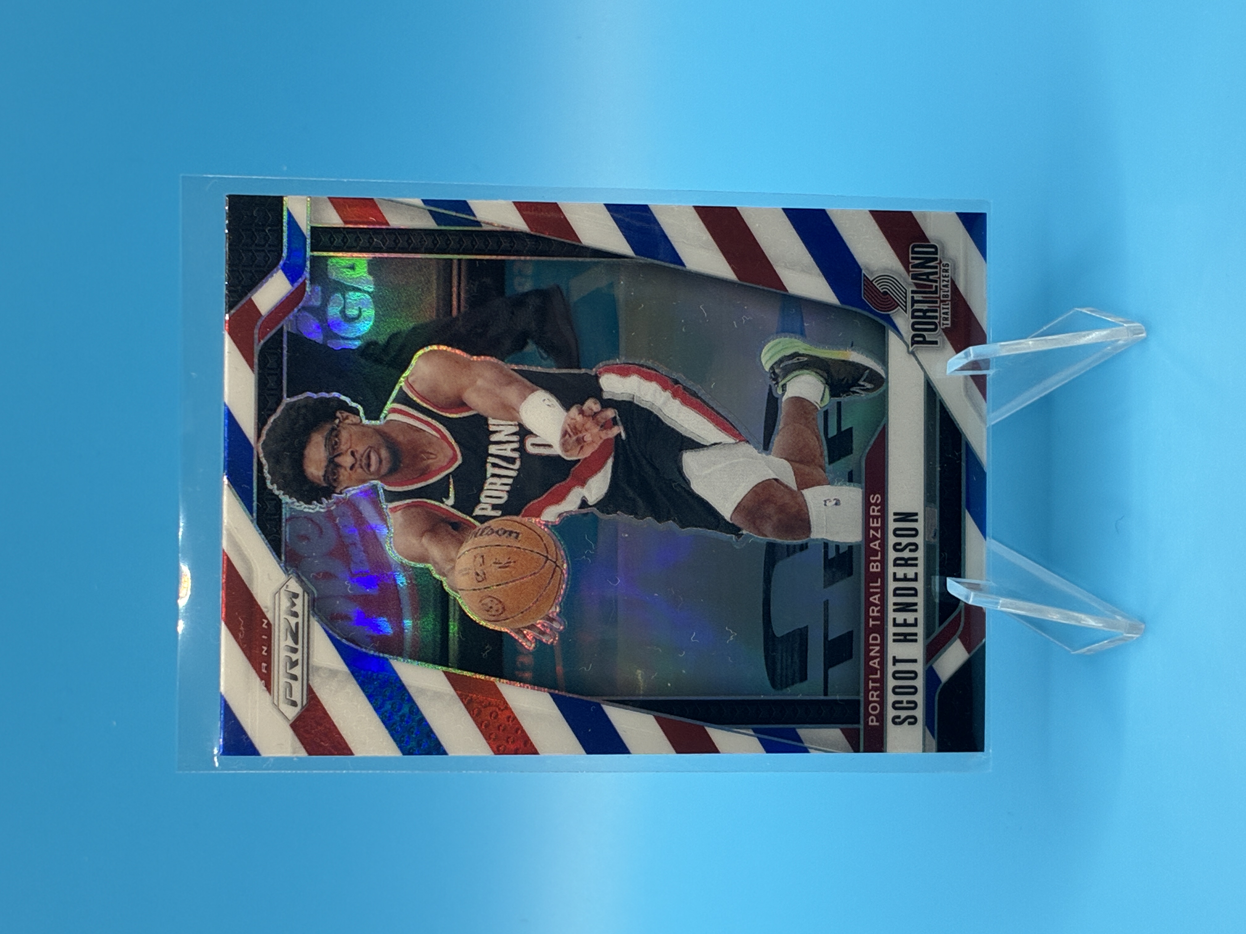 2024/2025 Panini Prizm Scoot Henderson Red White Blue #94 Portland Trail Blazers – Vorderseite