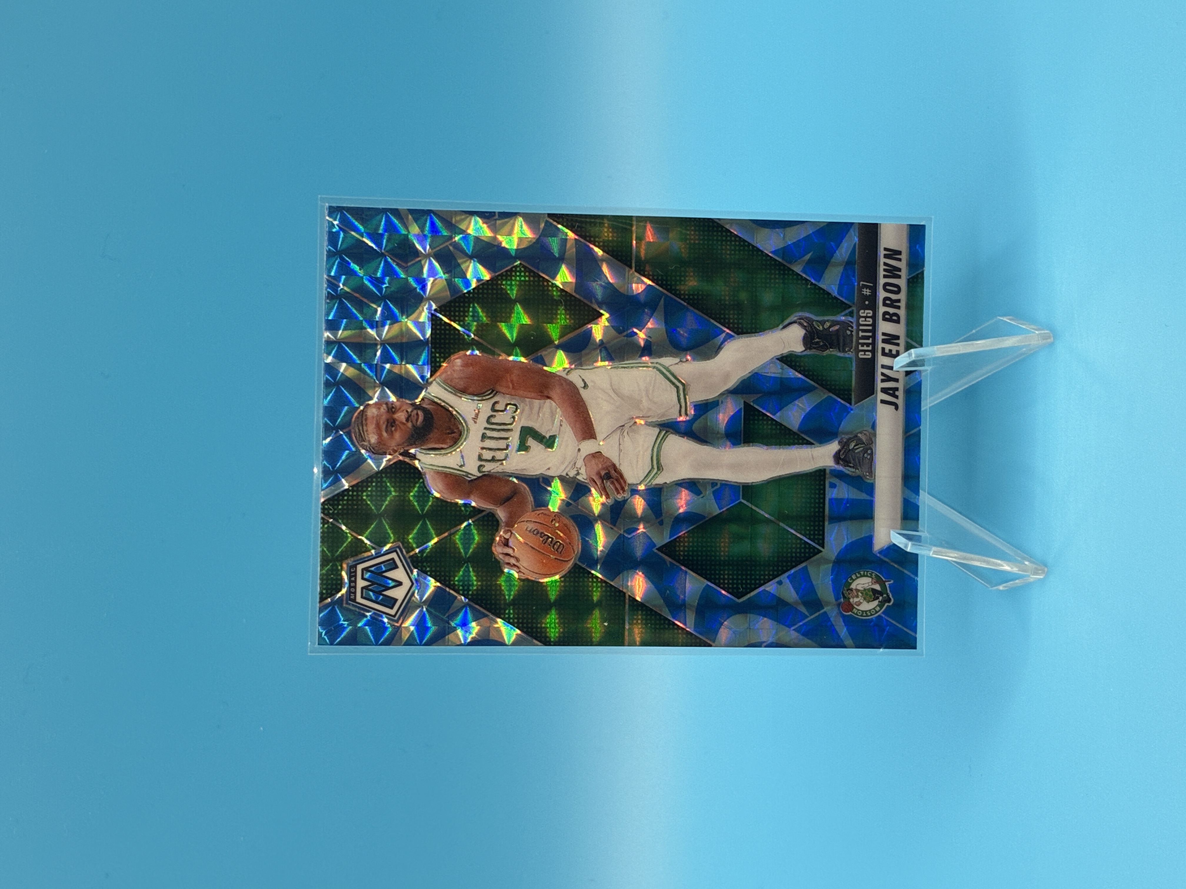 2024/2025 Panini Mosaic Jaylen Brown Blue Prizm #33 Boston Celtics – Vorderseite