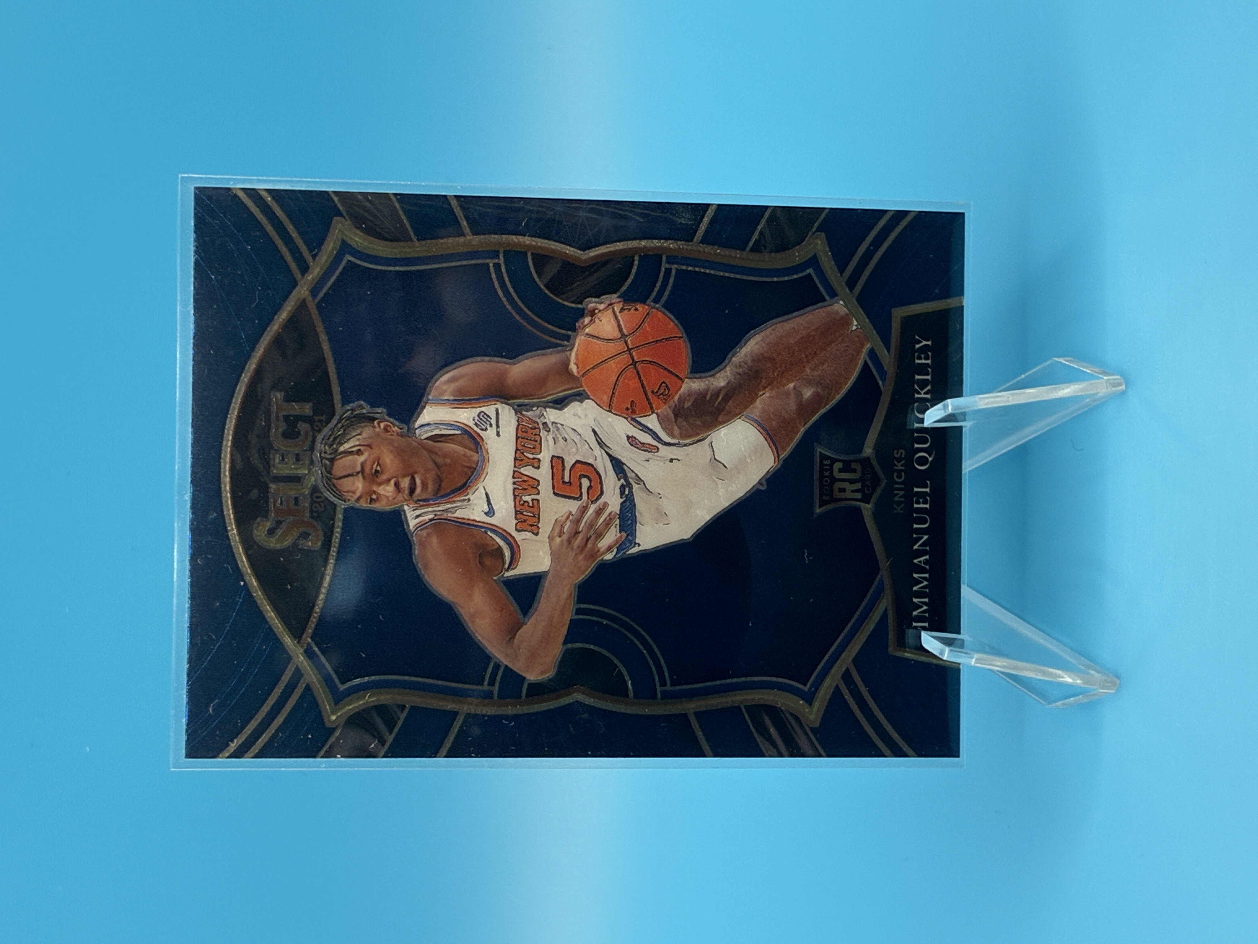 2020/2021 Panini Select Immanuel Quickley Blue Concourse #85 New York Knicks – Vorderseite