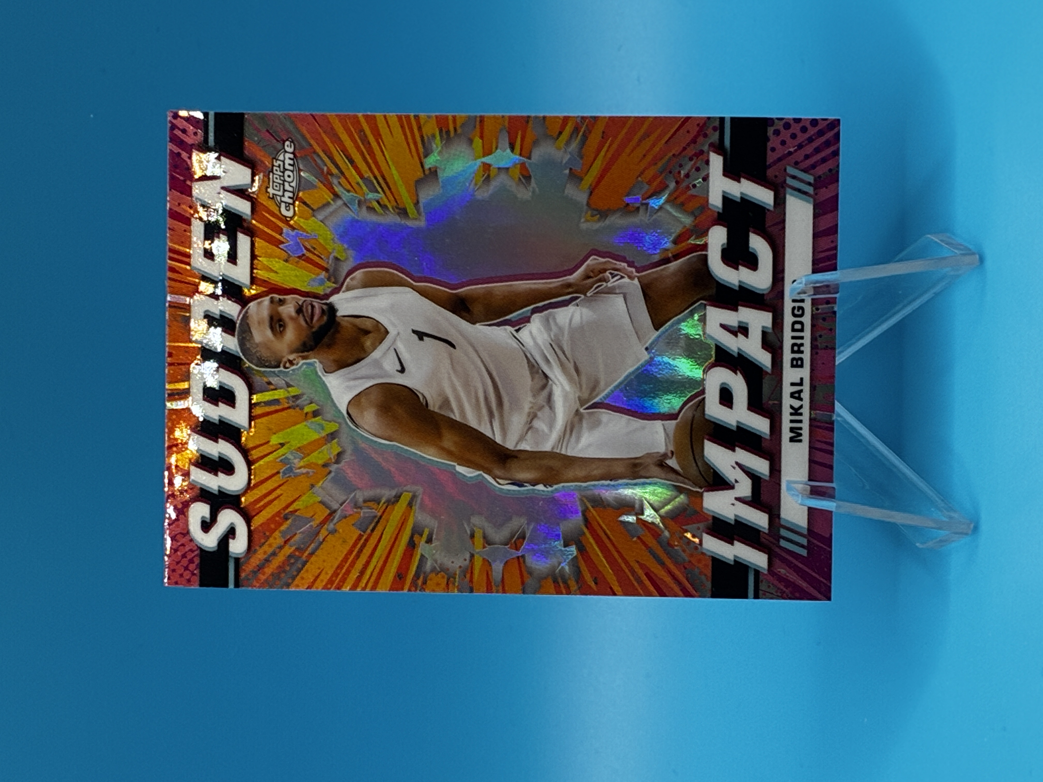 2023/2024 Topps Chrome Mikal Bridges Sudden Impact #SI-19 Brooklyn Nets – Vorderseite