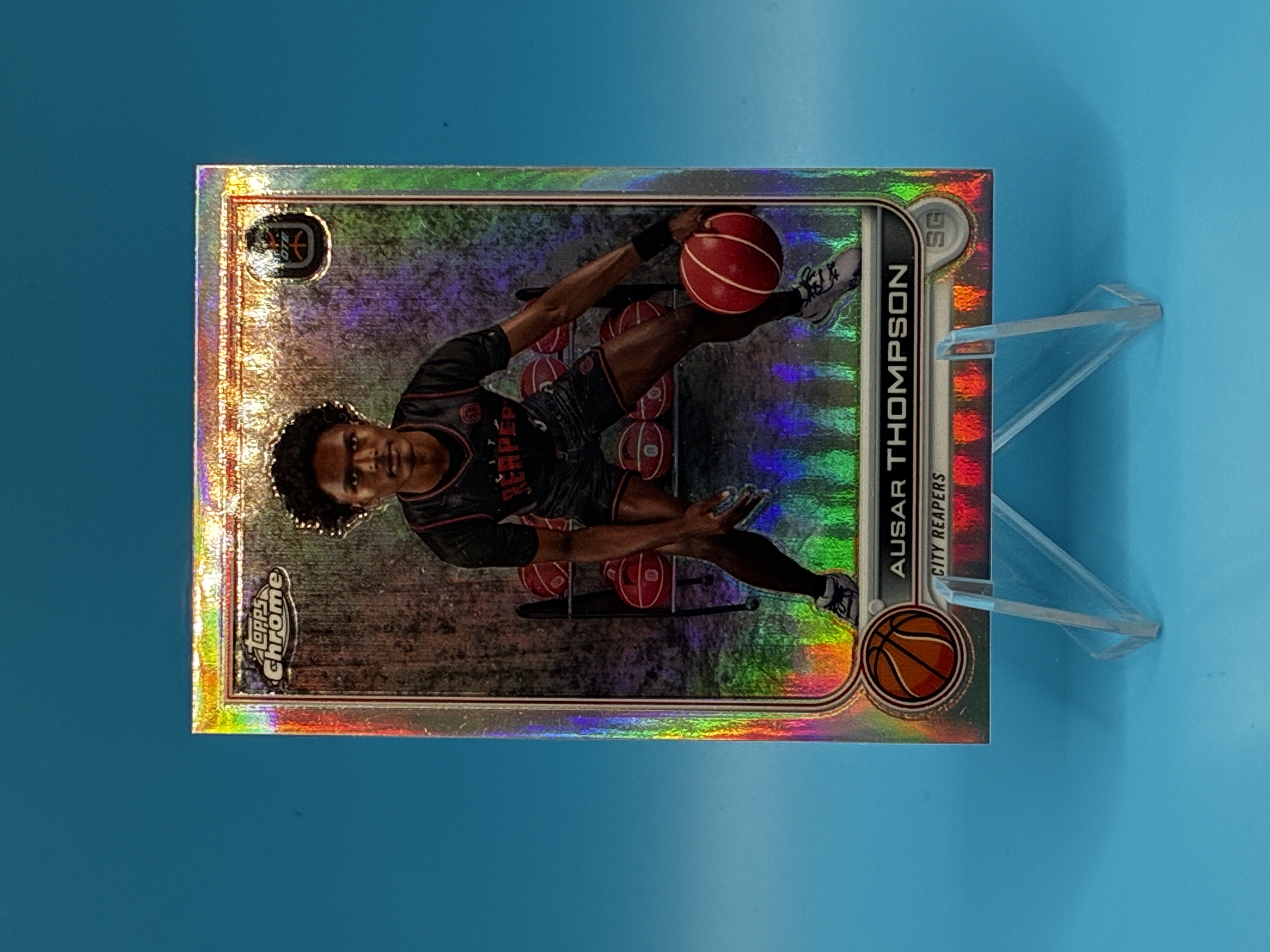 2023/2024 Topps Chrome Ausar Thompson Refractor #82 Detroit Pistons – Vorderseite
