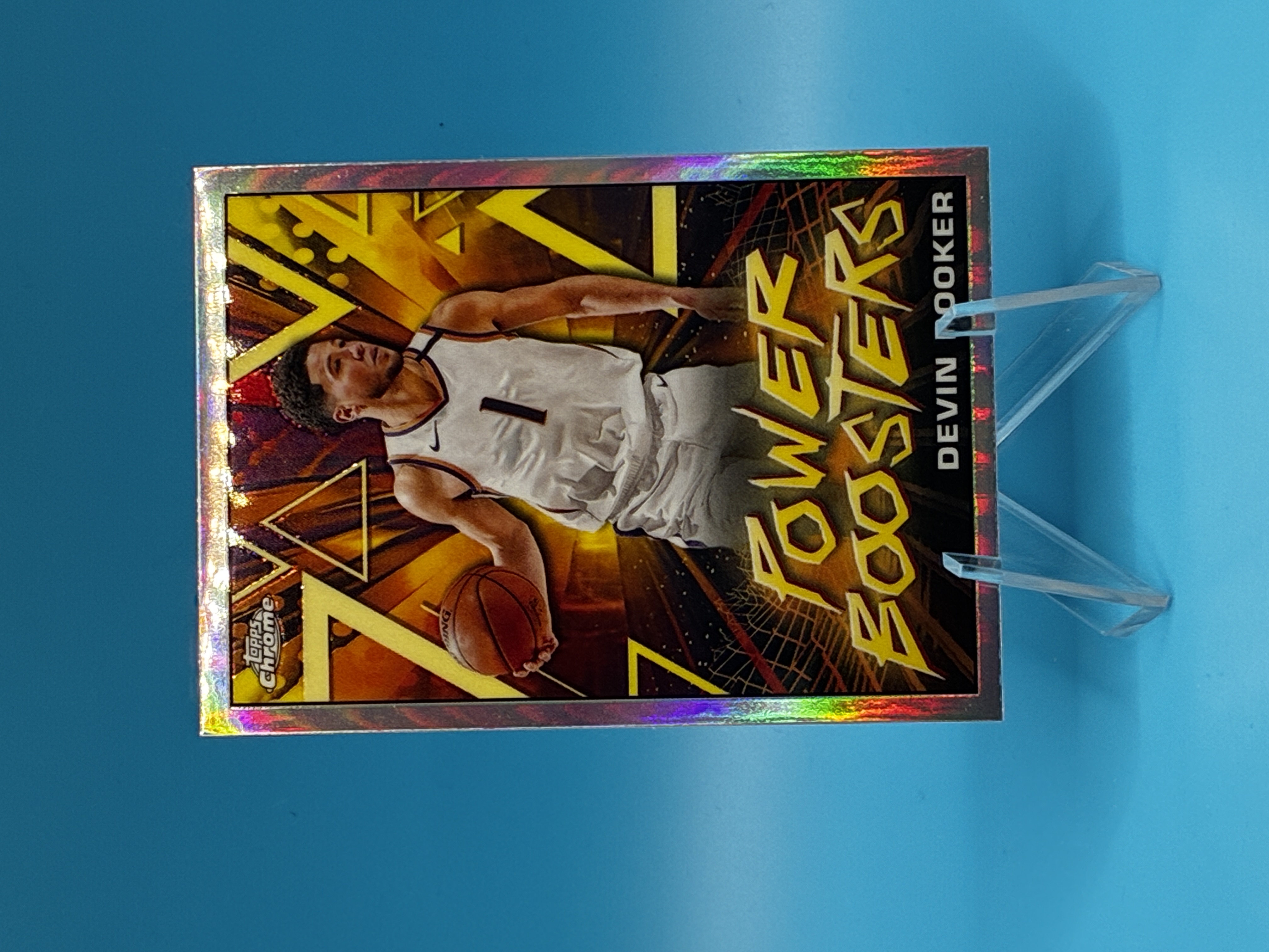 2023/2024 Topps Chrome Devin Booker Refractor Power Boosters #PB-7 Phoenix Suns – Vorderseite