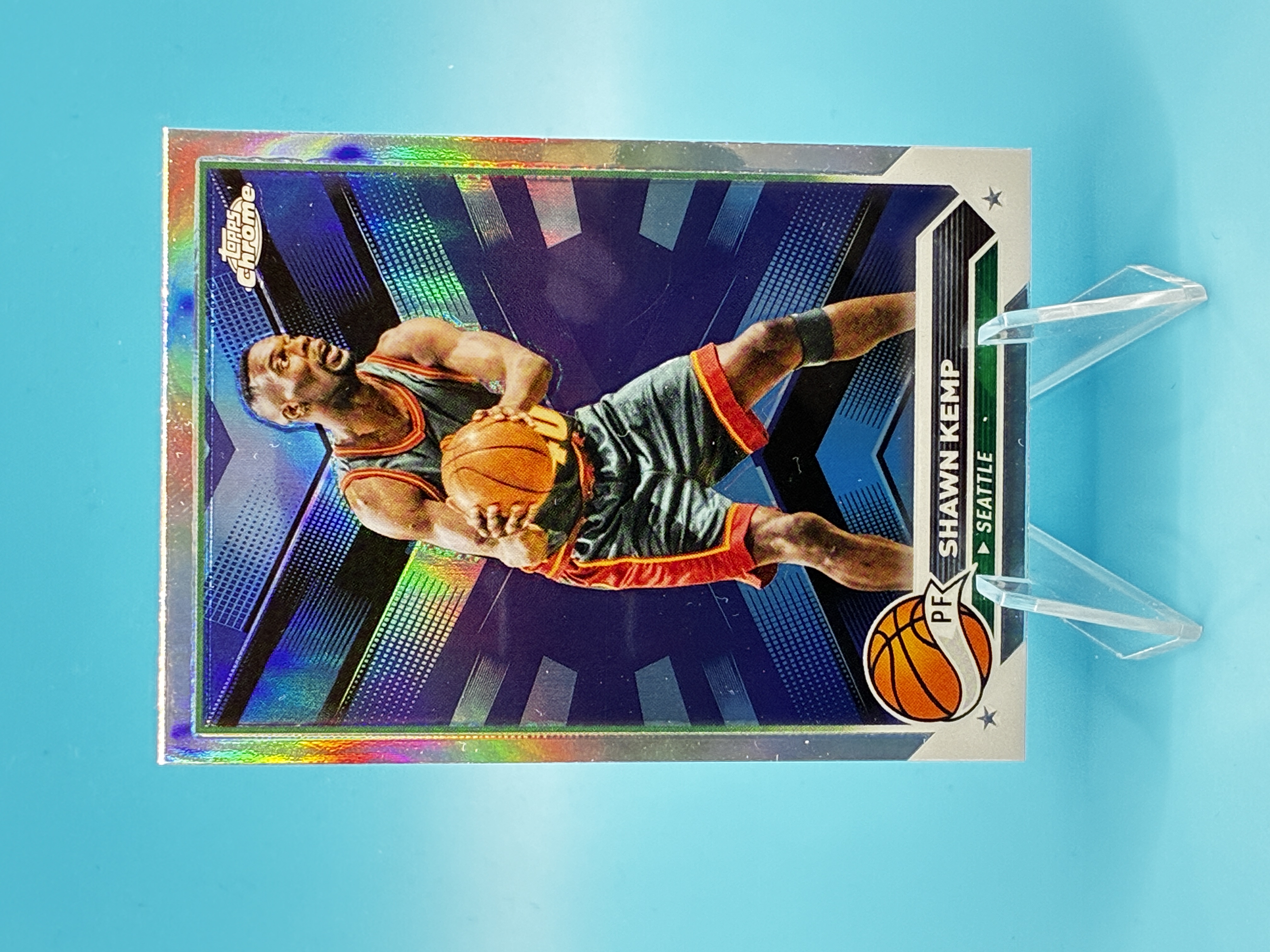 2023/2024 Topps Chrome Shawn Kemp Refractor #88 Seattle SuperSonics – Vorderseite