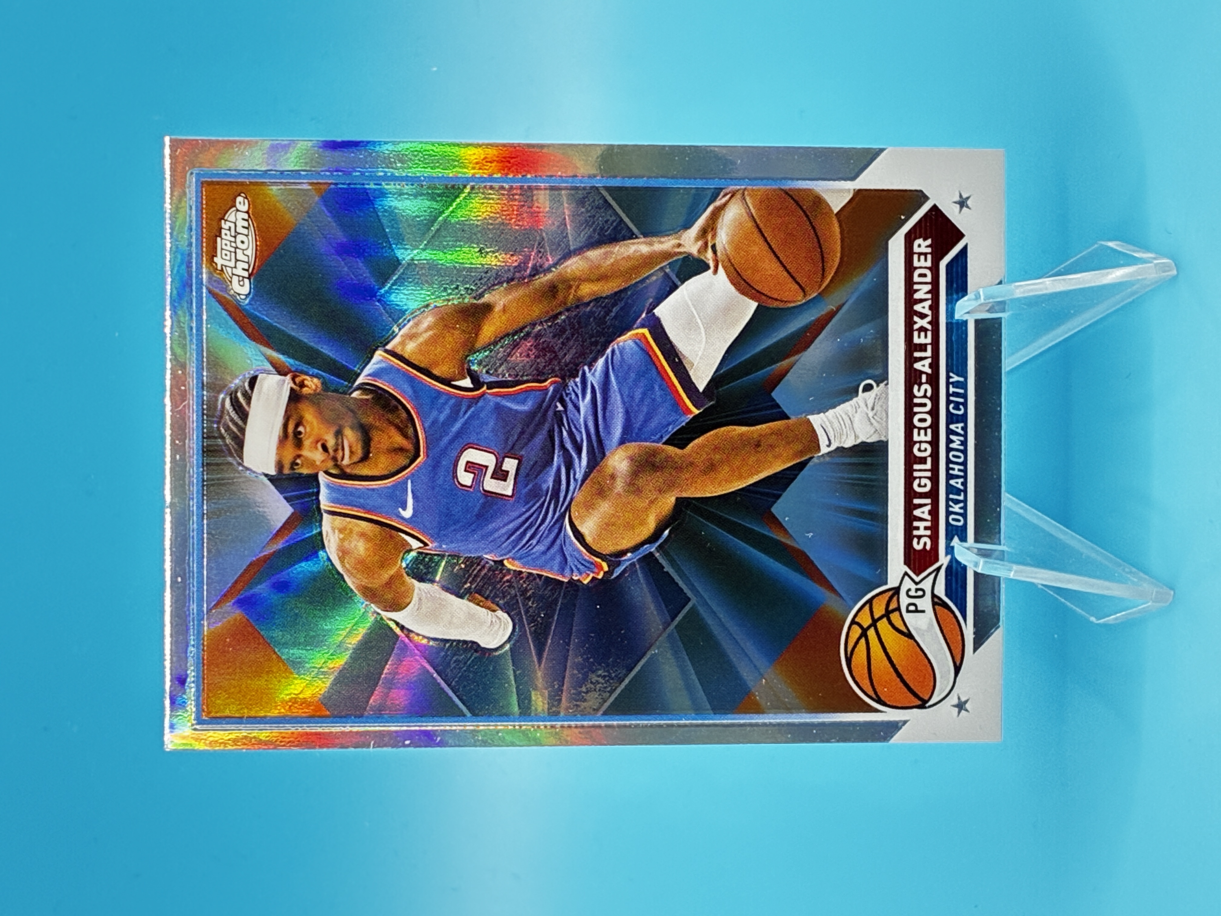 2023/2024 Topps Chrome Shai Gilgeous-Alexander Refractor #53 Oklahoma City Thunder – Vorderseite