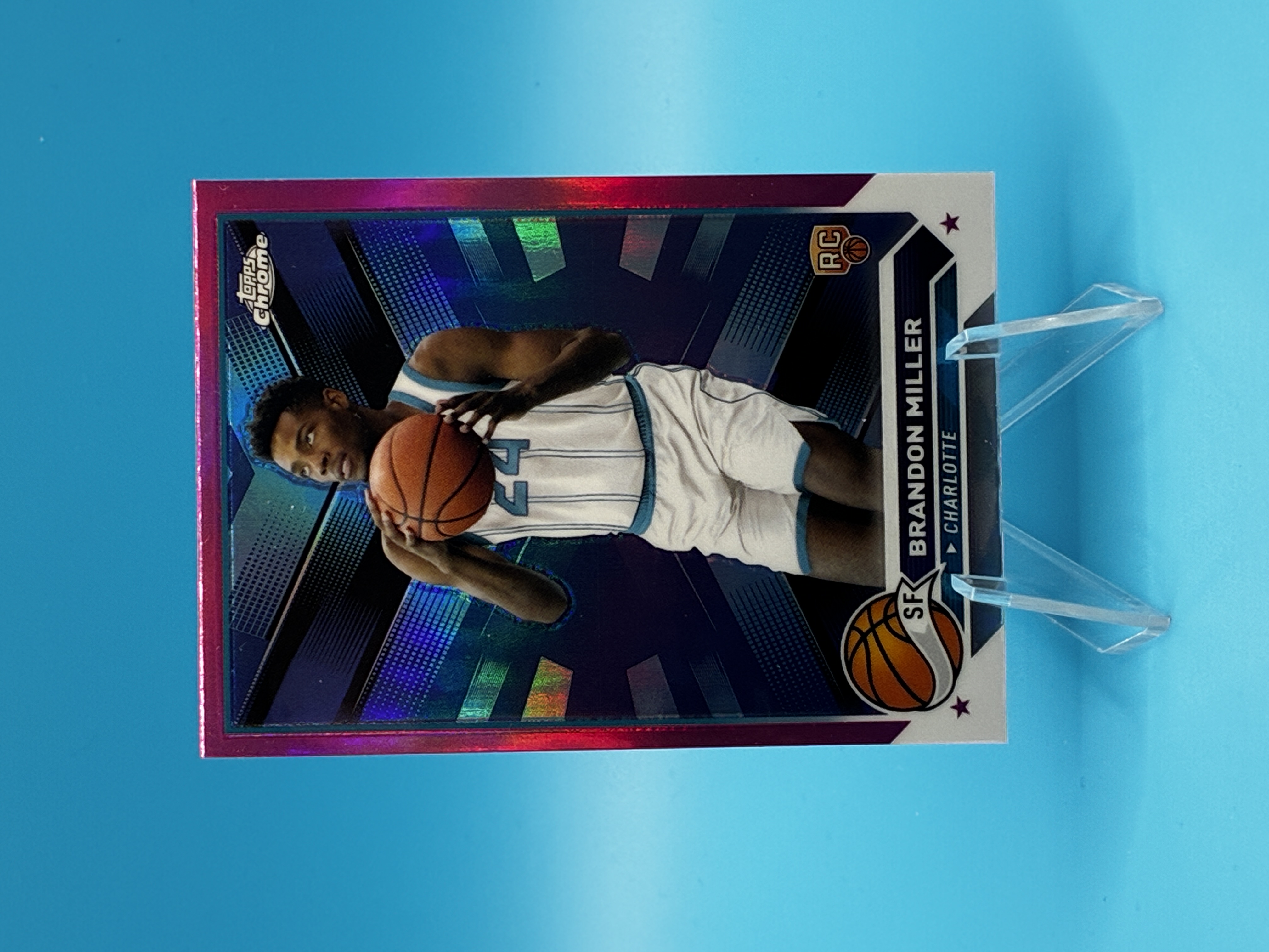2023/2024 Topps Chrome Brandon Miller Pink Refractor #127 Charlotte Hornets – Vorderseite