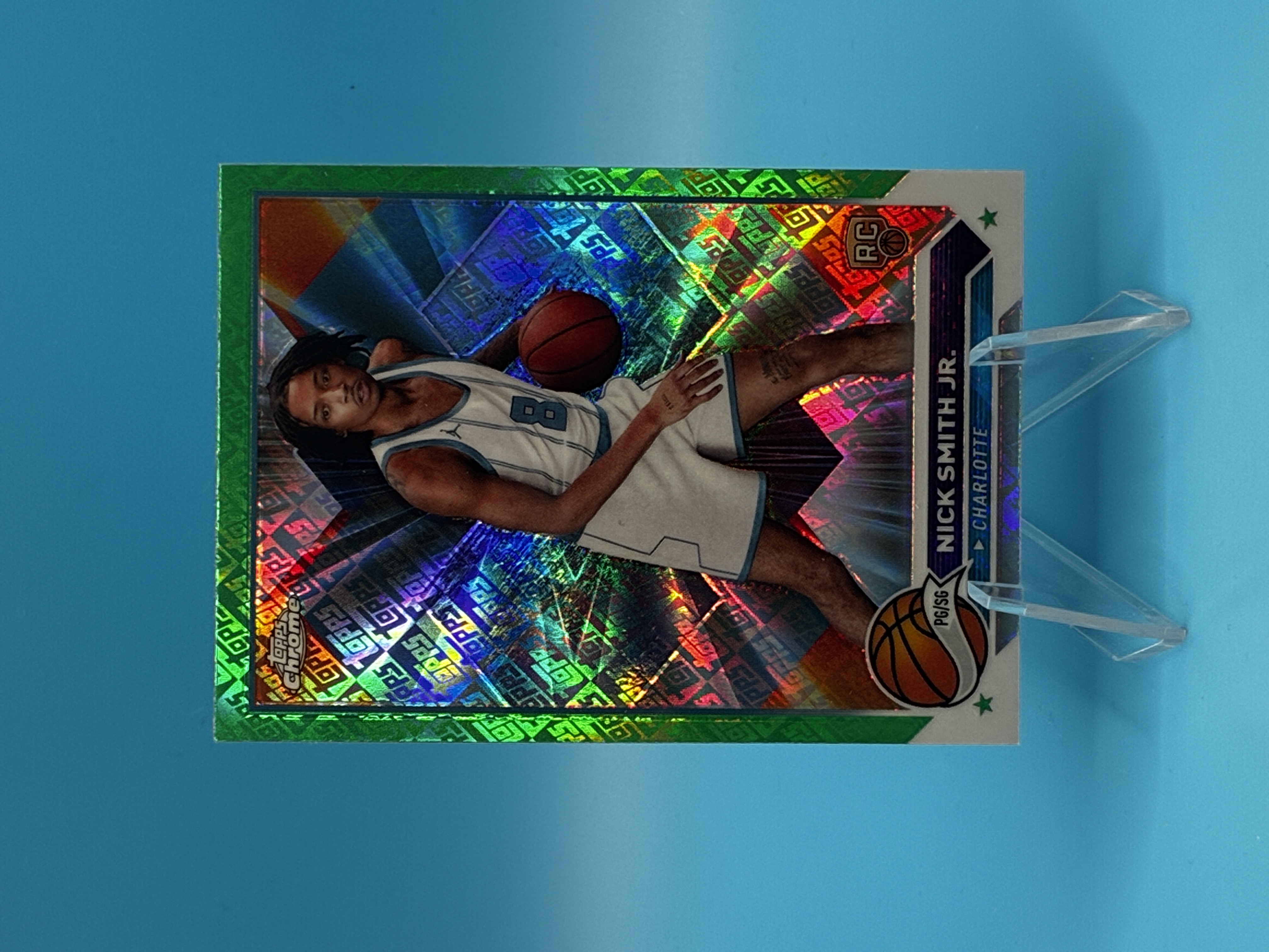 2023/2024 Topps Chrome Nick Smith Jr. Green Refractor #86 Charlotte Hornets – Vorderseite