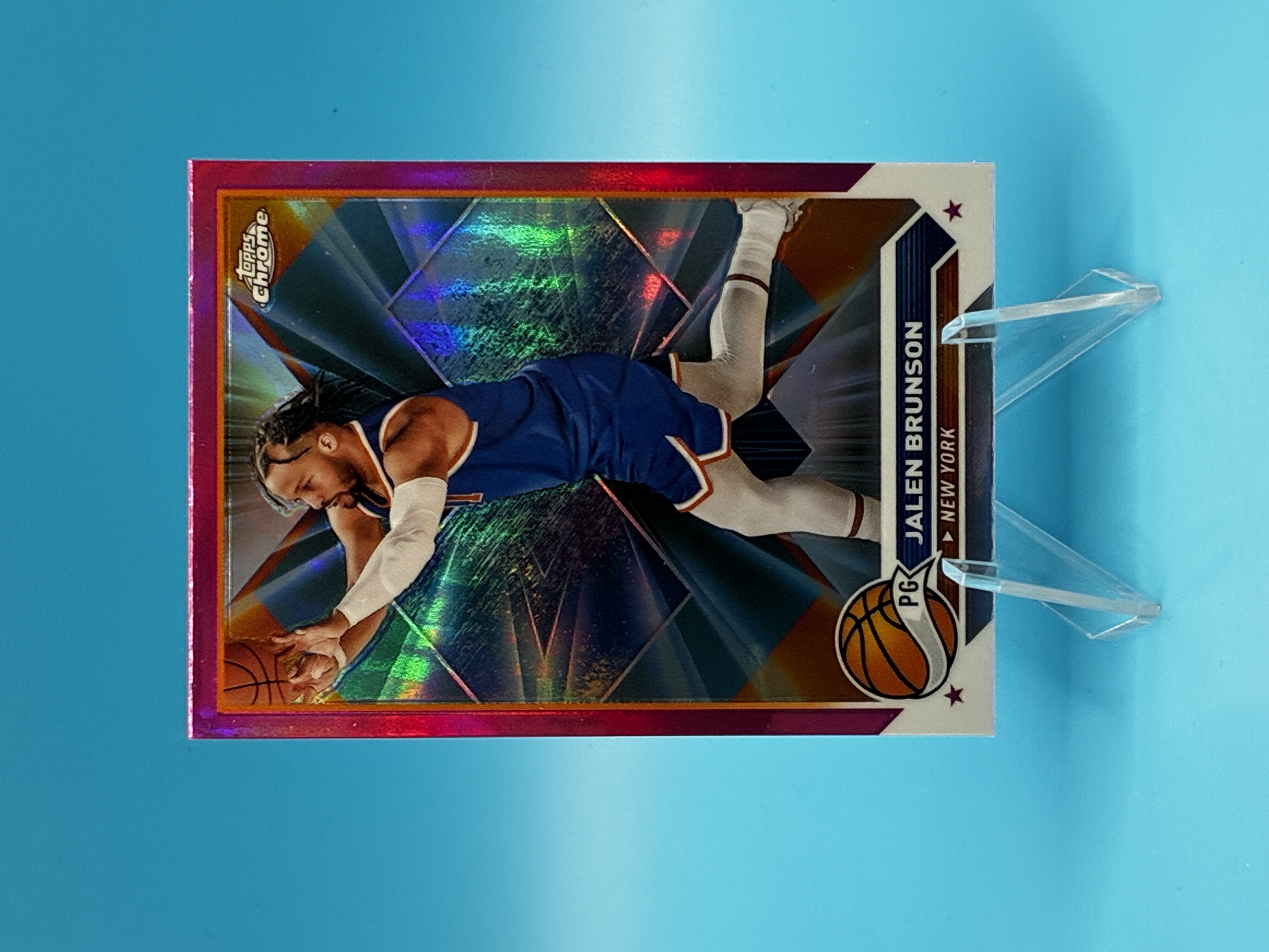 2023/2024 Topps Chrome Jalen Brunson Pink Refractor #11 New York Knicks – Vorderseite