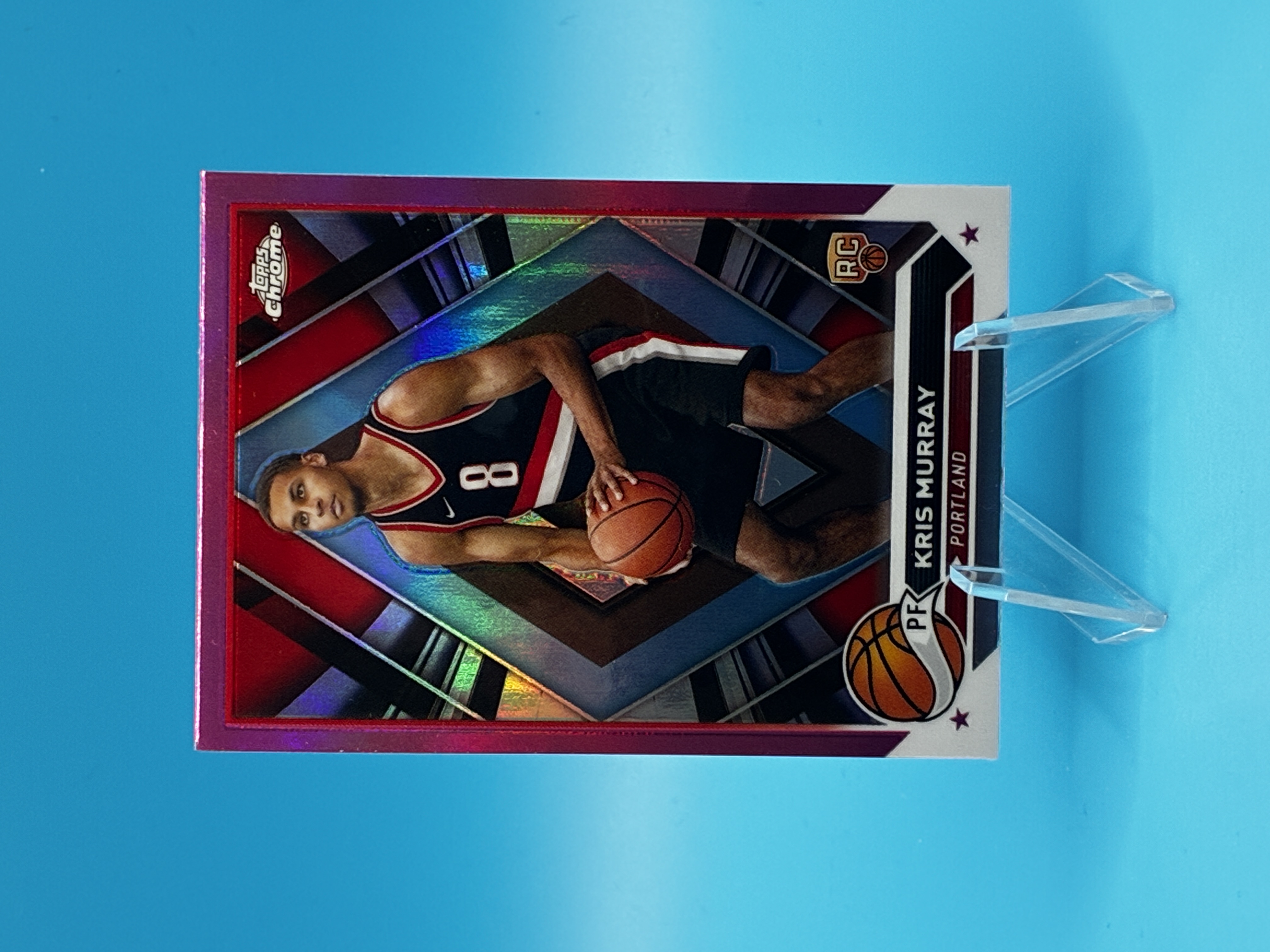 2023/2024 Topps Chrome Kris Murray Pink Refractor #84 Portland Trail Blazers – Vorderseite