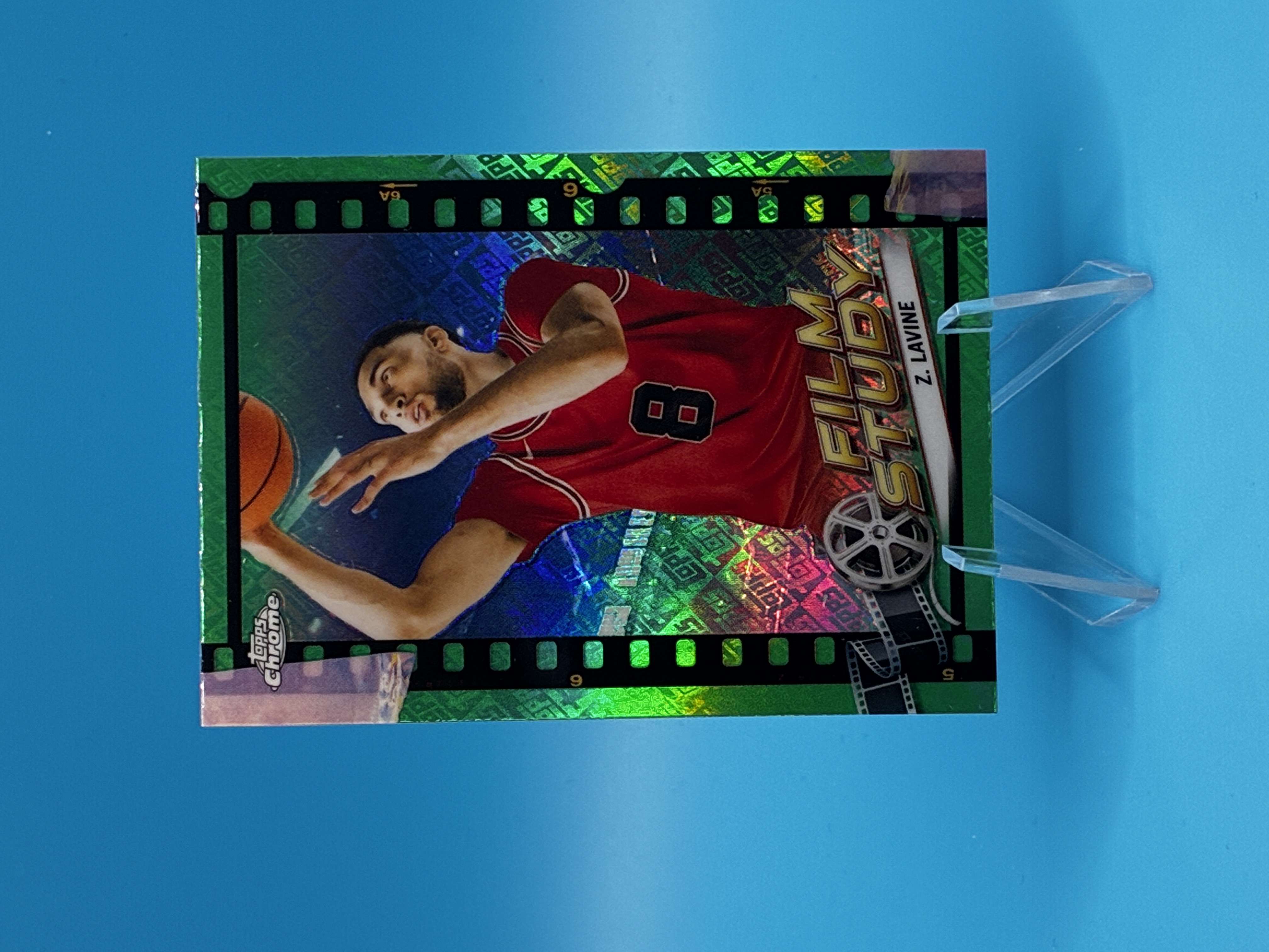 2023/2024 Topps Chrome Zach LaVine Green Refractor Film Study #FS-4 Chicago Bulls – Vorderseite