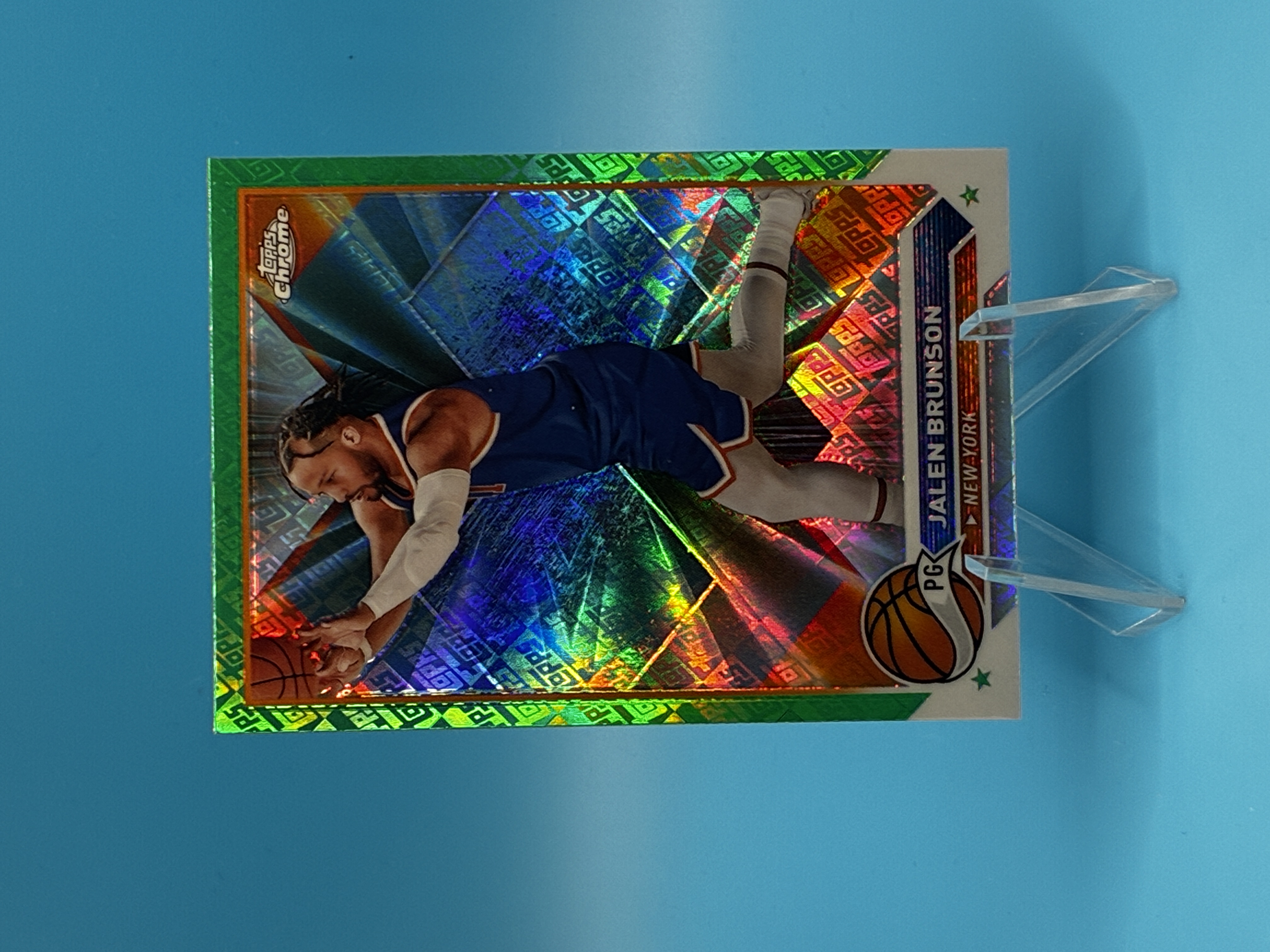 2023/2024 Topps Chrome Jalen Brunson Green Refractor #11 New York Knicks – Vorderseite