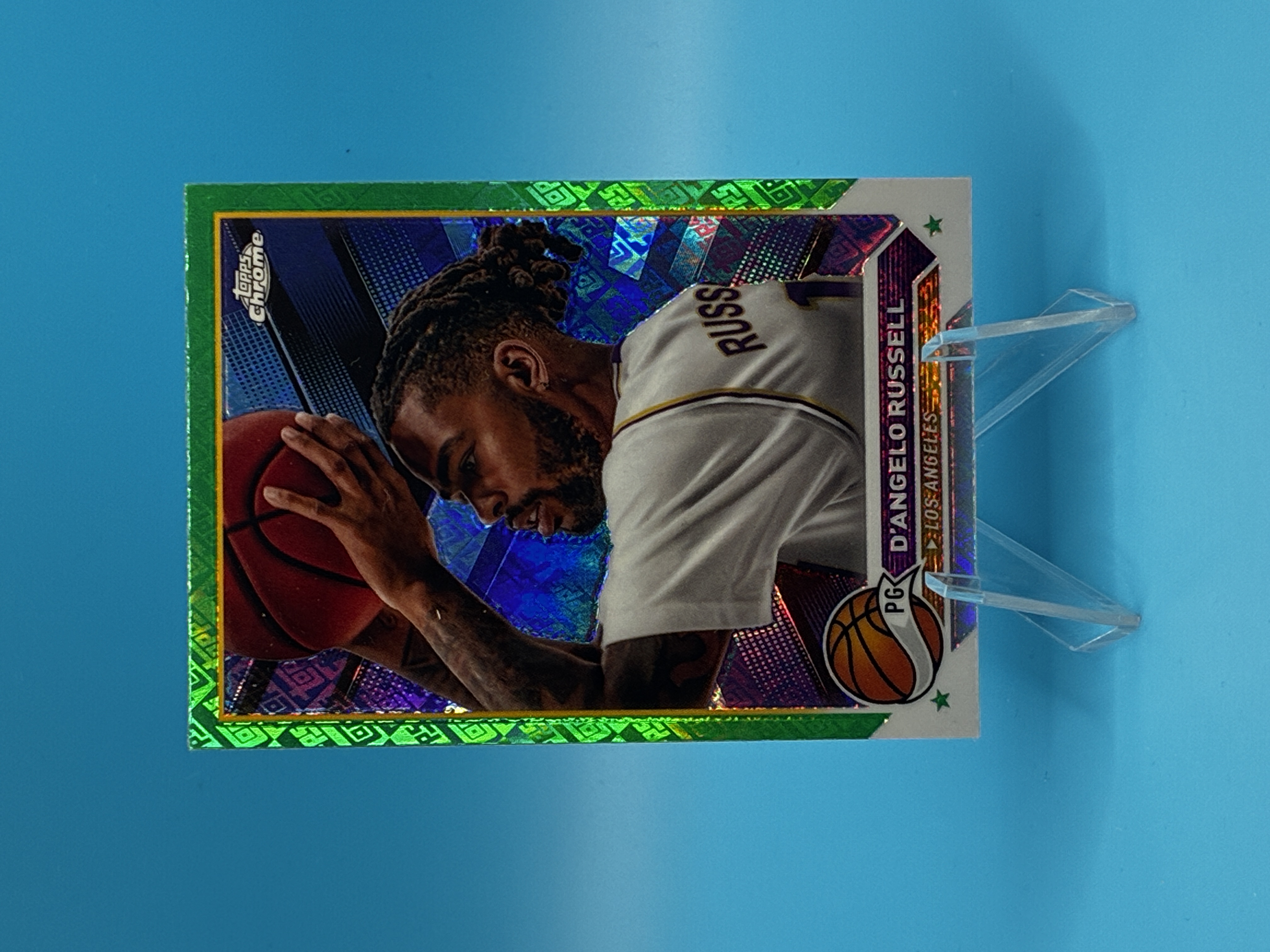 2023/2024 Topps Chrome D’Angelo Russell Green Refractor #58 Los Angeles Lakers – Vorderseite
