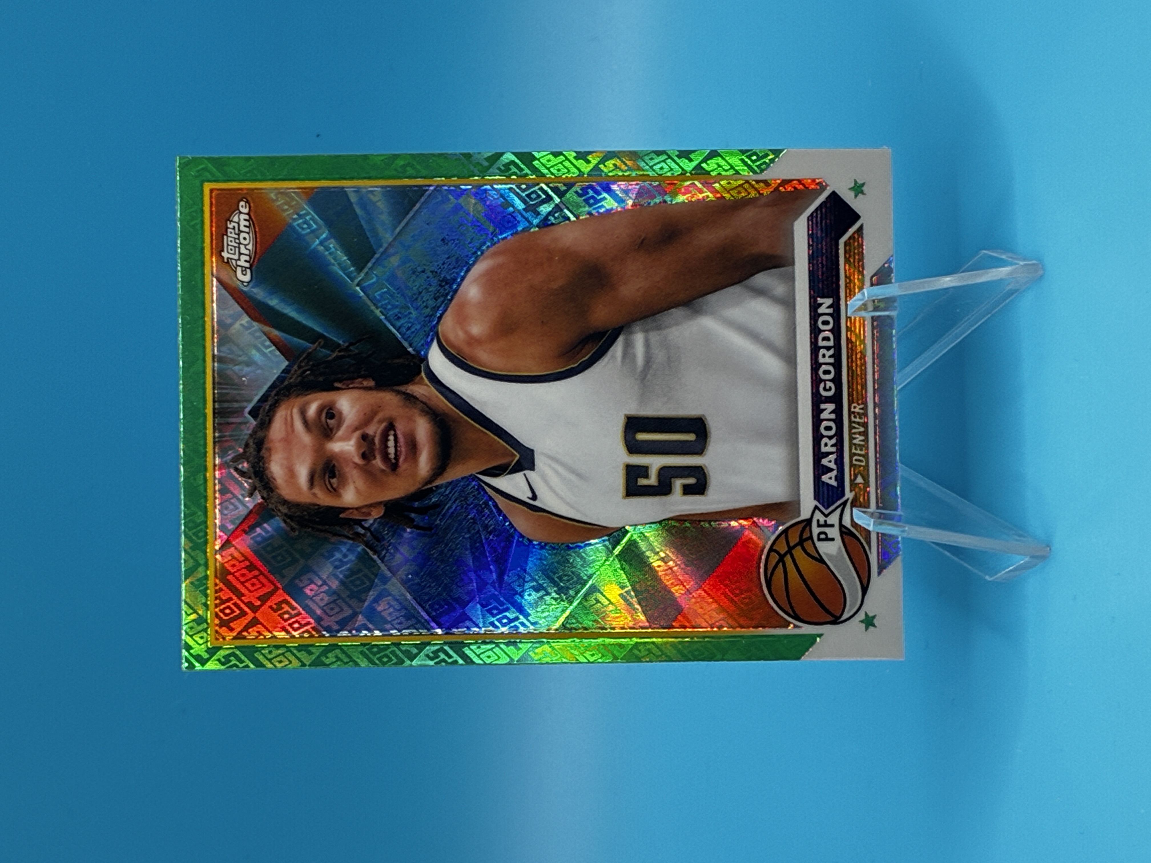 2023/2024 Topps Chrome Aaron Gordon Green Refractor #95 Denver Nuggets – Vorderseite