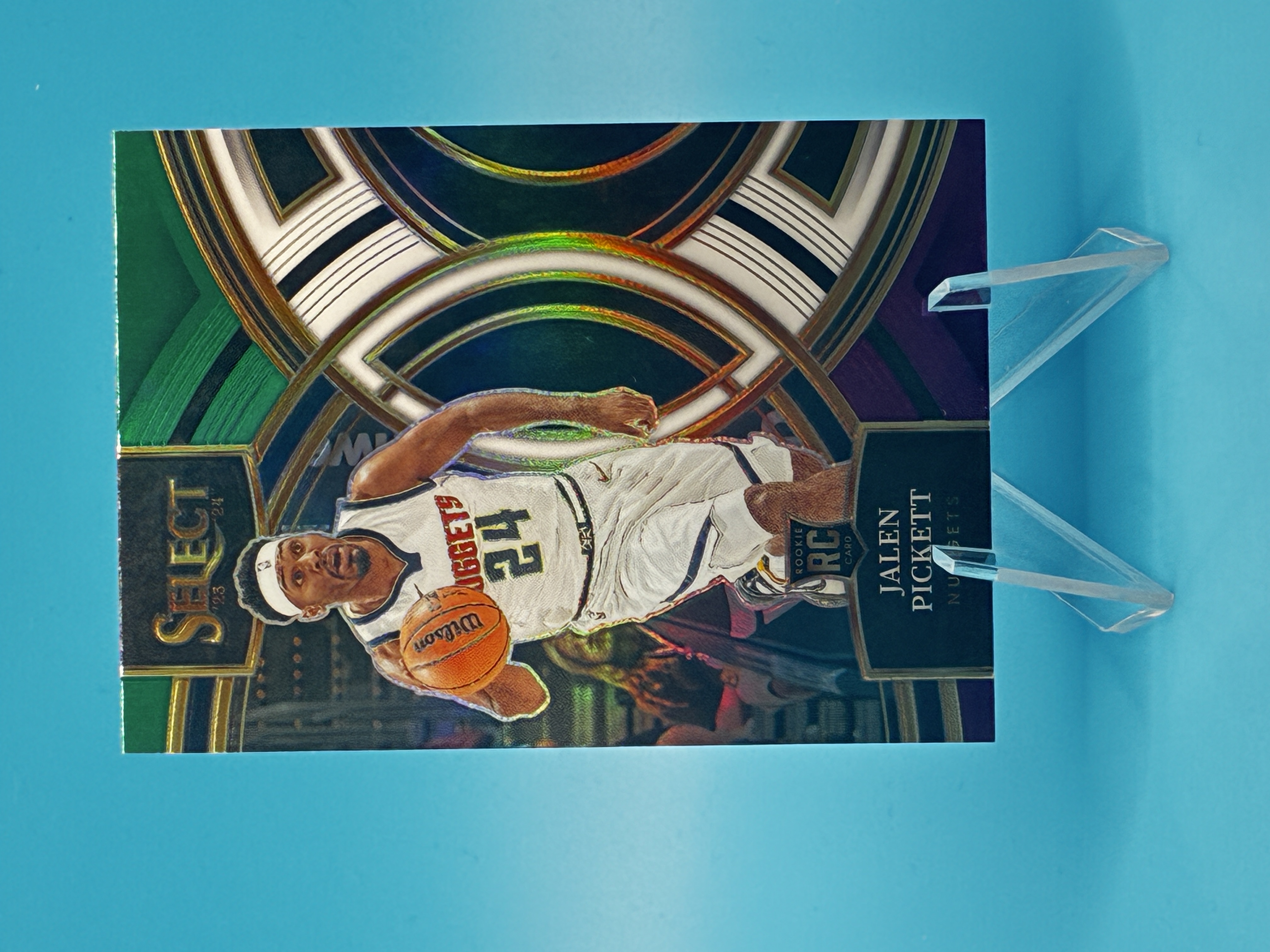 2023/2024 Panini Select Jalen Pickett Green White Purple Premier #108 Denver Nuggets – Vorderseite