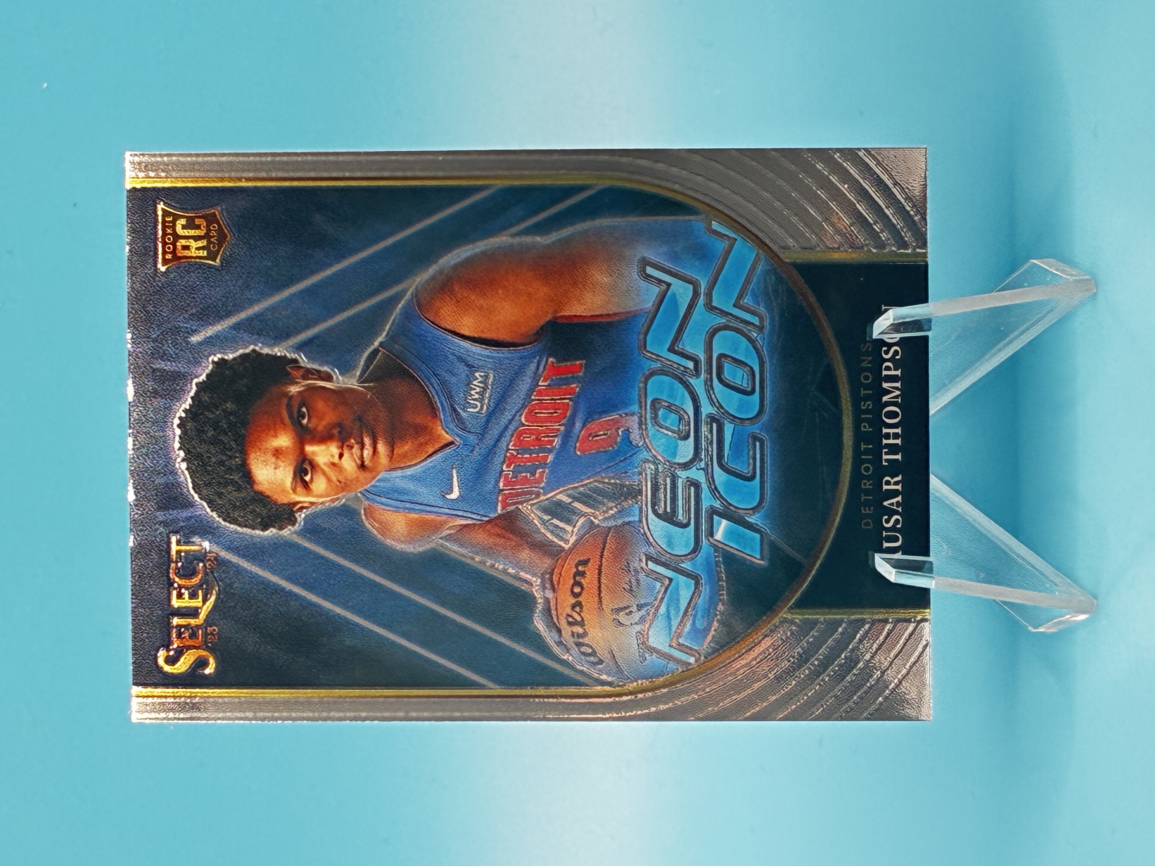 2023/2024 Panini Select Ausar Thompson Neon Icon #2 Detroit Pistons – Vorderseite