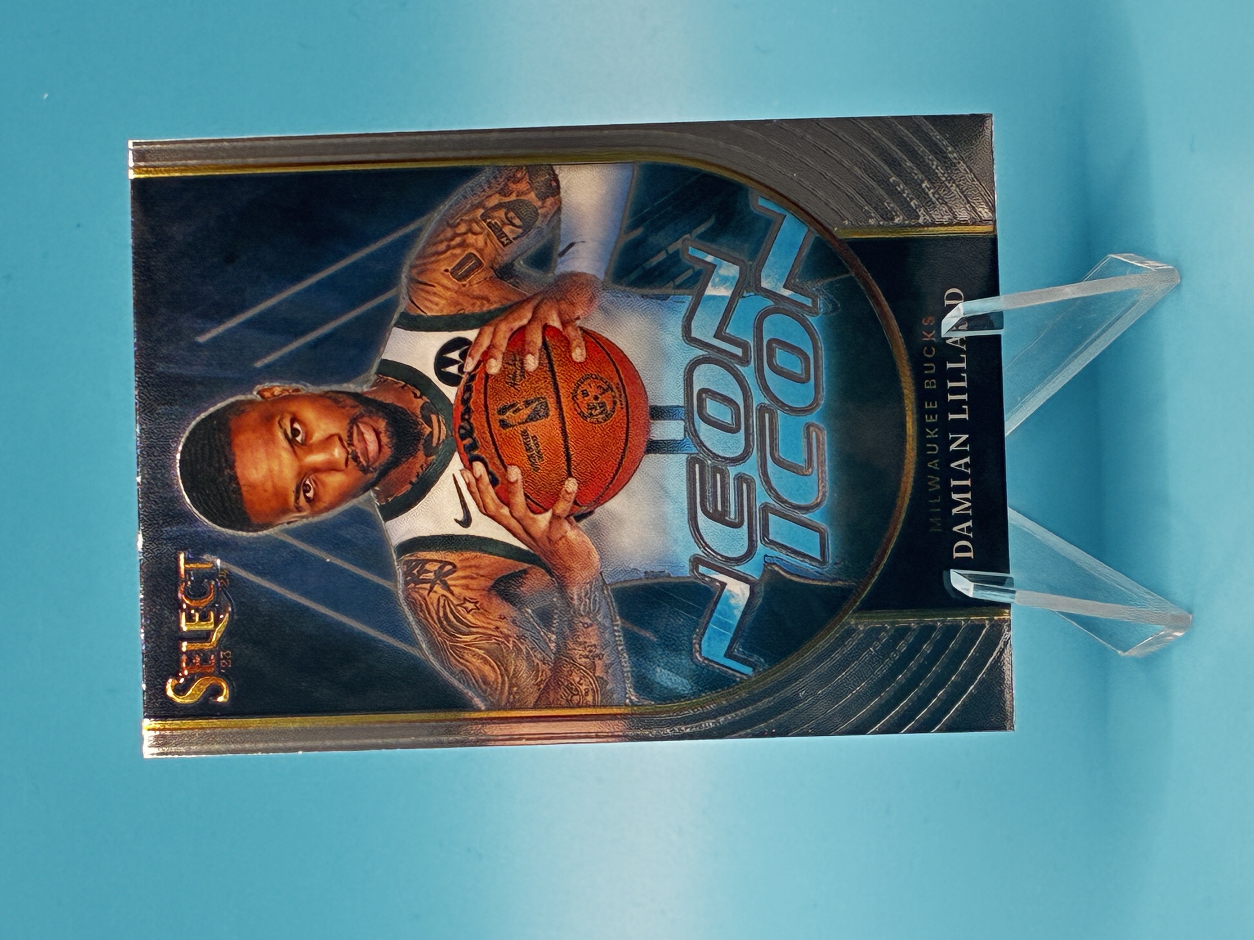 2023/2024 Panini Select Damian Lillard Neon Icon #17 Milwaukee Bucks – Vorderseite