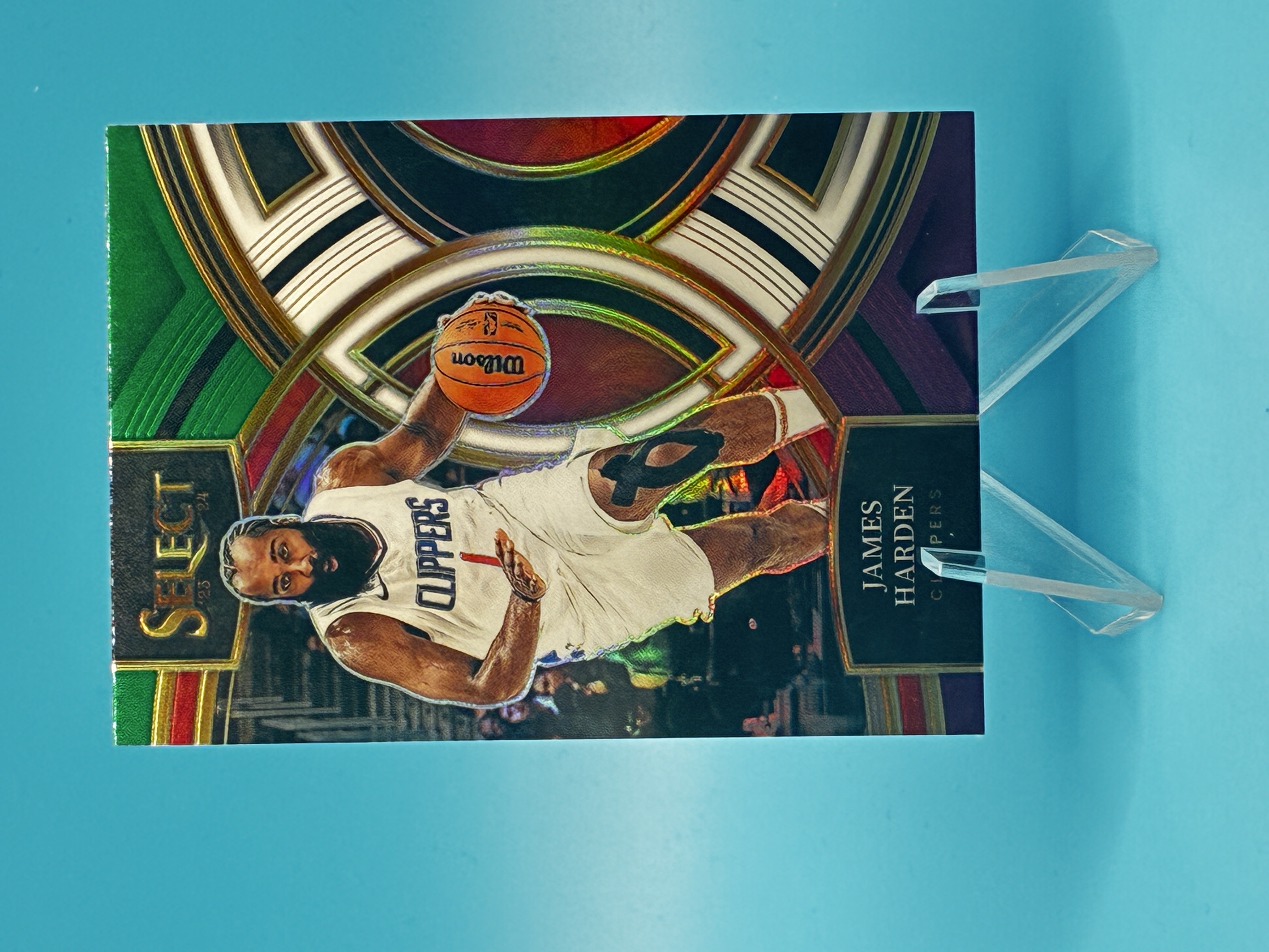 2023/2024 Panini Select James Harden Green White Purple Premier #137 Los Angeles Clippers – Vorderseite