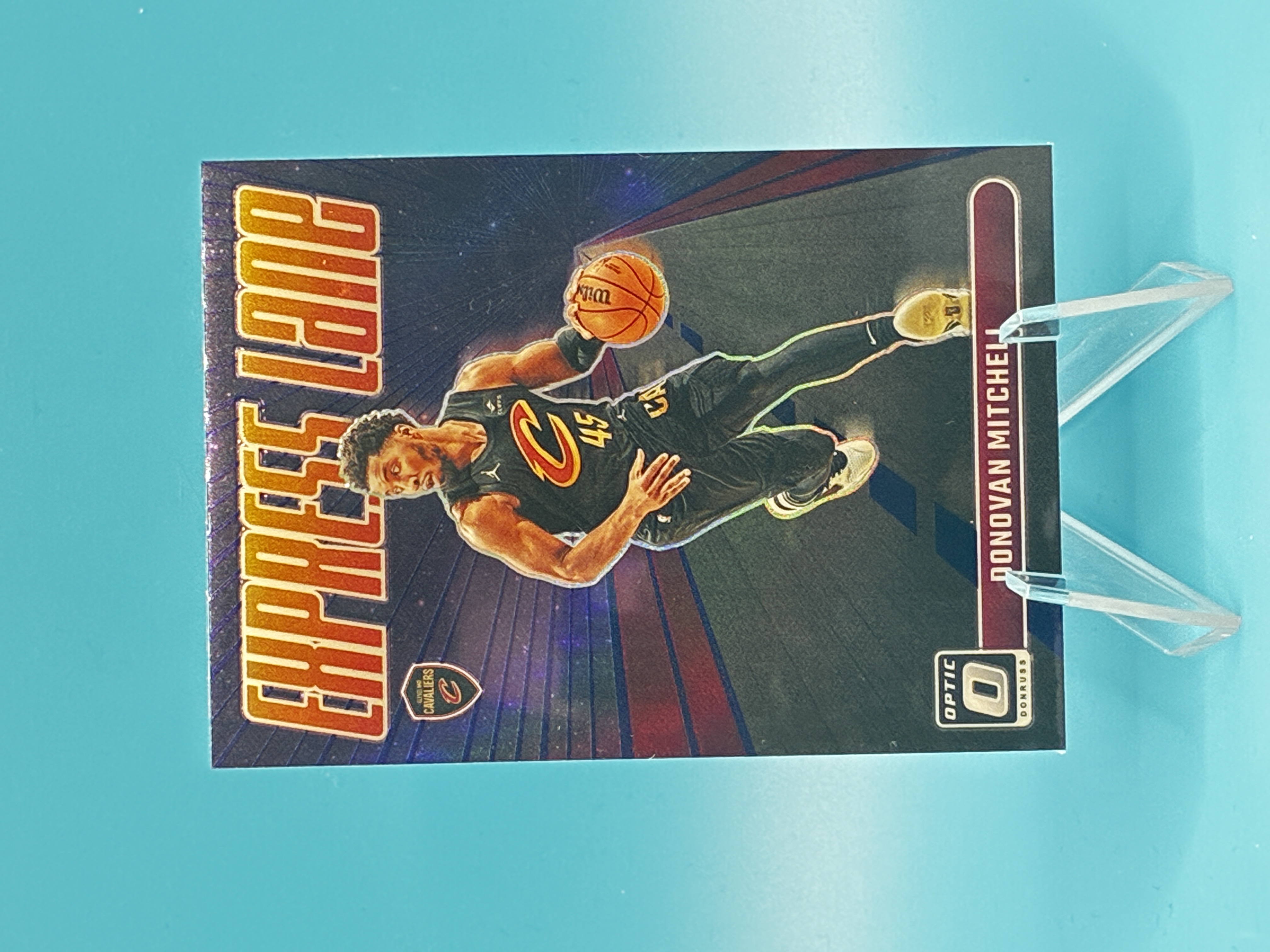 2023/2024 Panini Optic Donovan Mitchell Express Lane #19 Cleveland Cavaliers – Vorderseite
