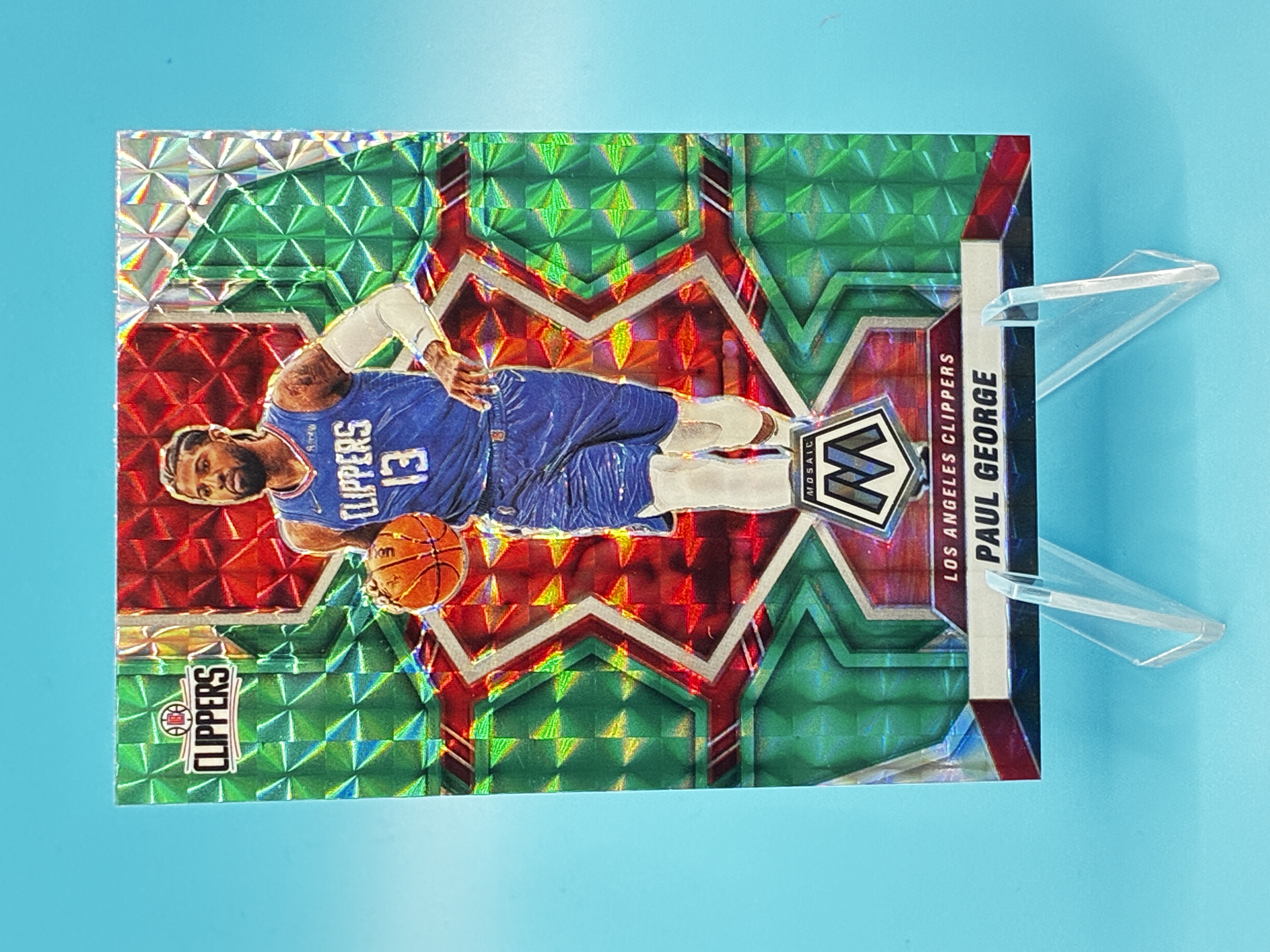 2021/2022 Panini Mosaic Paul George Green #133 Los Angeles Clippers – Vorderseite