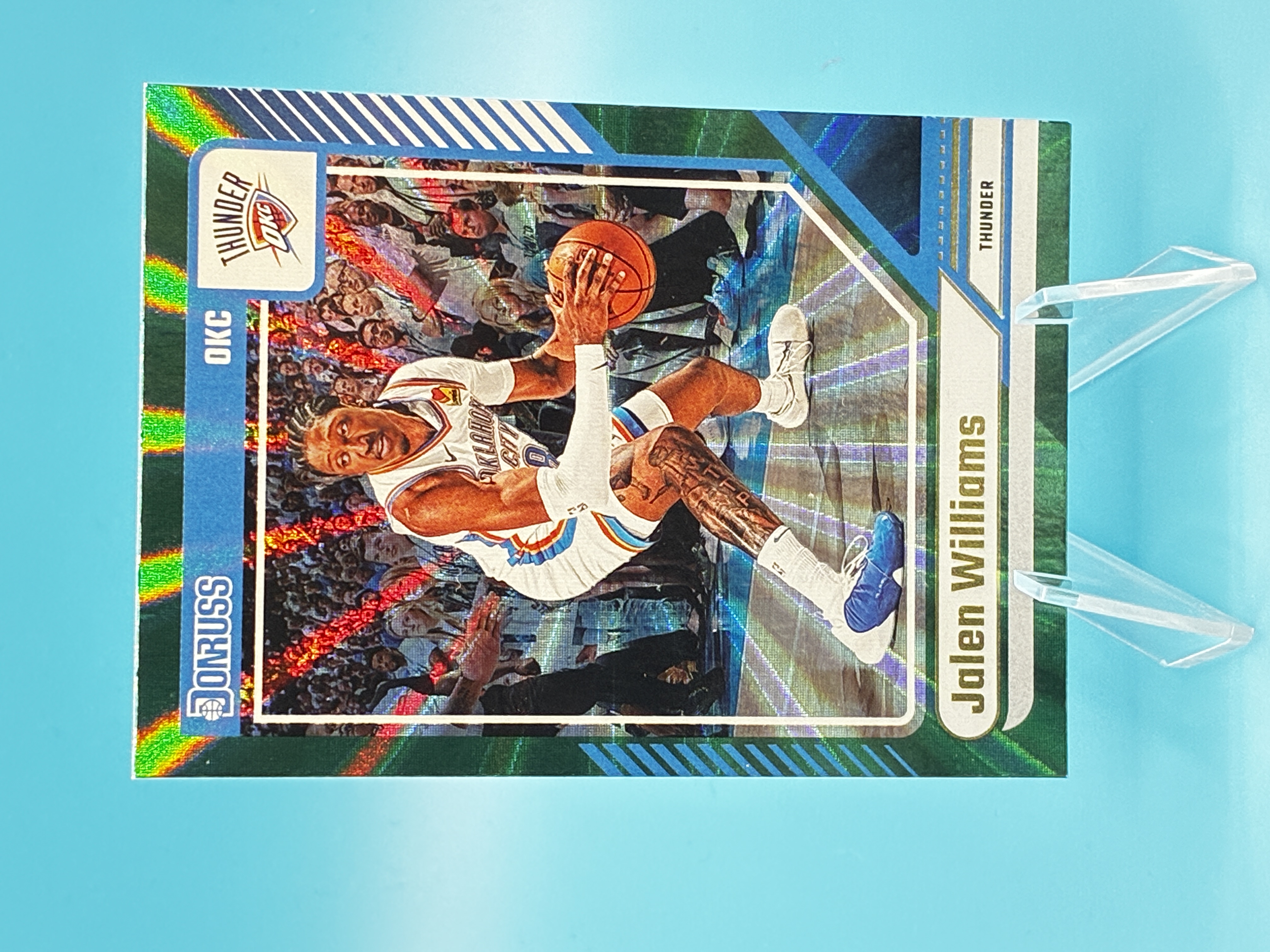 2024/2025 Panini Donruss Jalen Williams Green Laser #20 Oklahoma City Thunder – Vorderseite