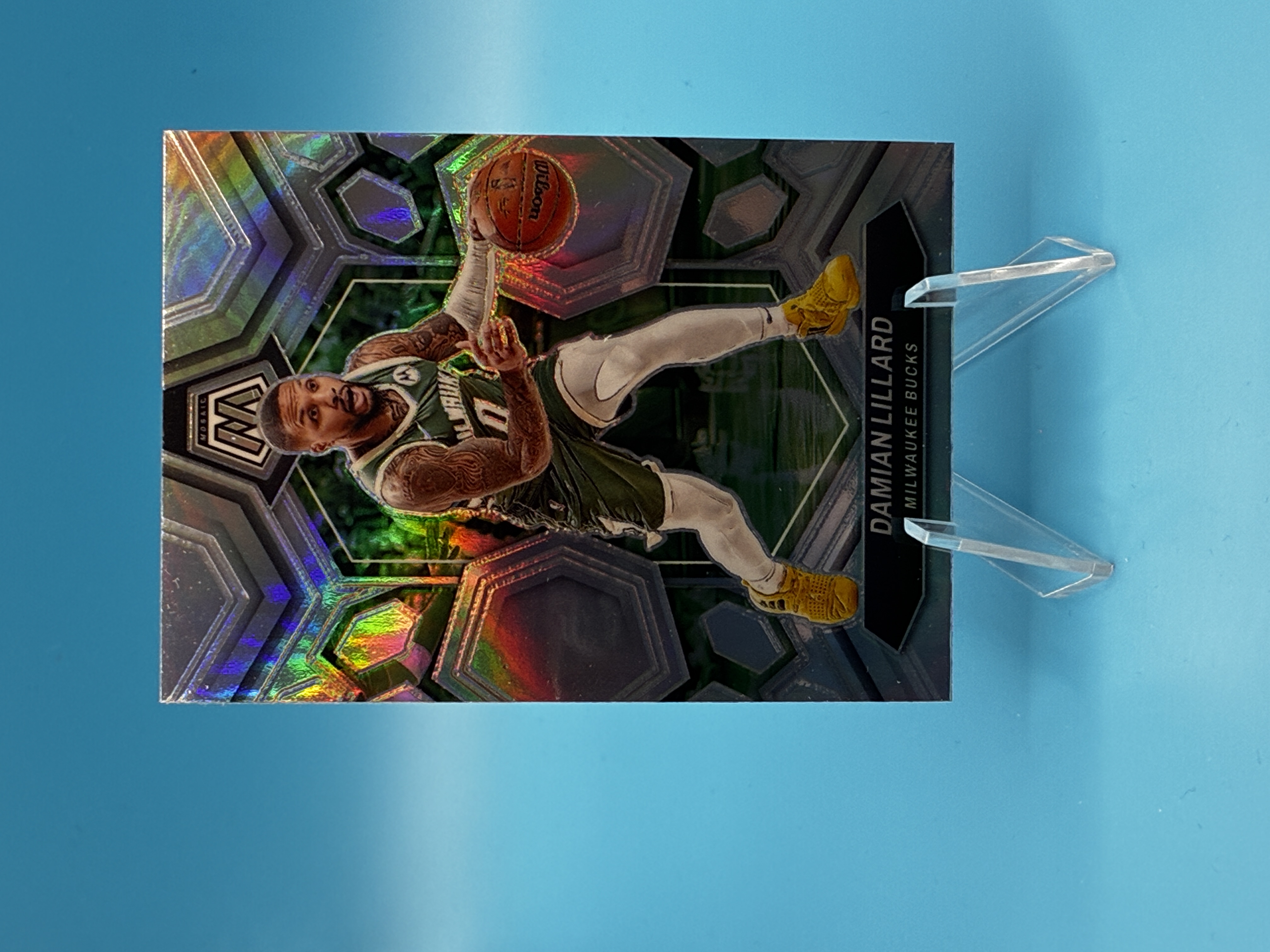 2023/2024 Panini Mosaic Damian Lillard Silver #109 Milwaukee Bucks – Vorderseite