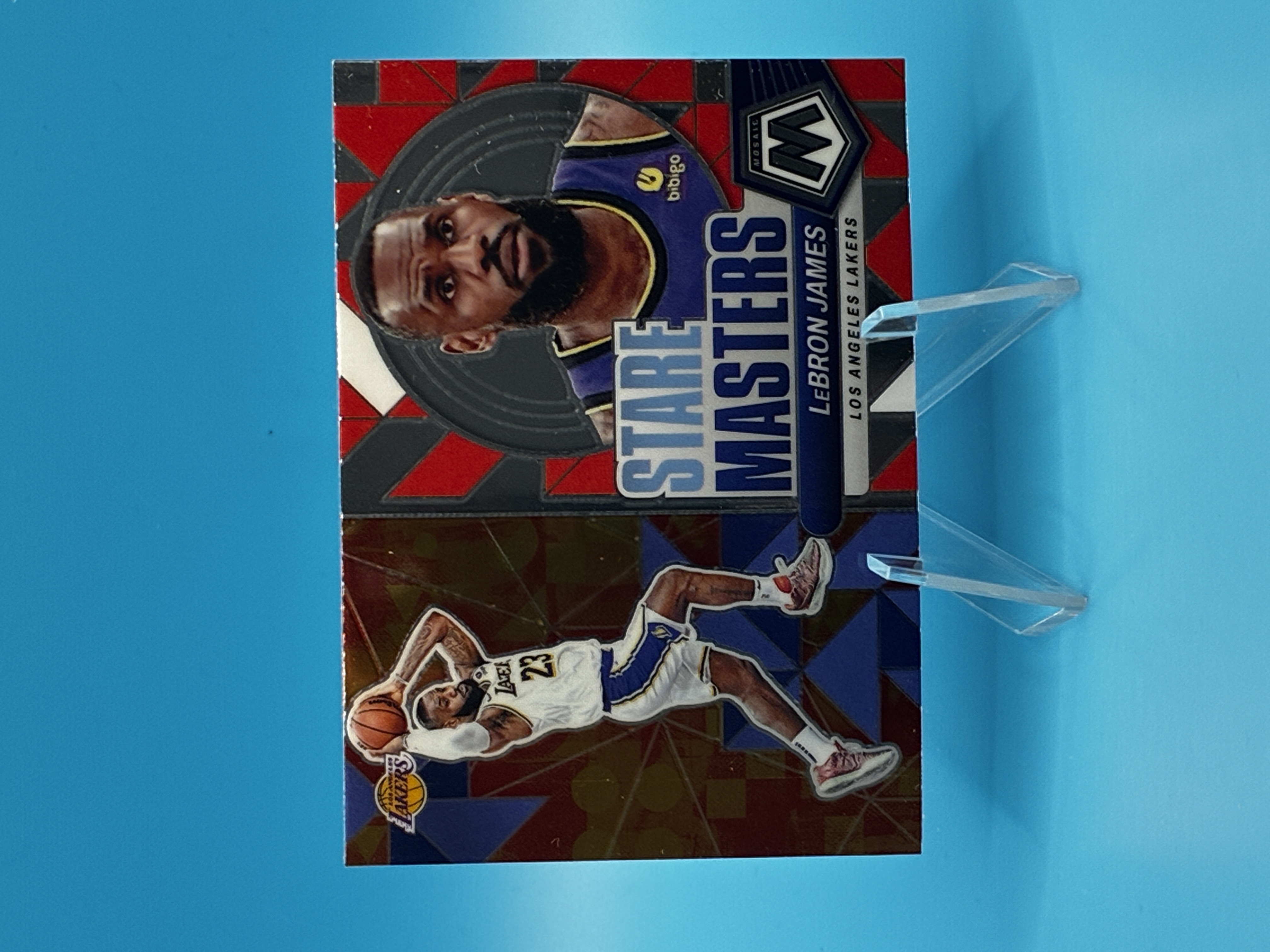 2023/2024 Panini Mosaic LeBron James Stare Masters #10 Los Angeles Lakers – Vorderseite