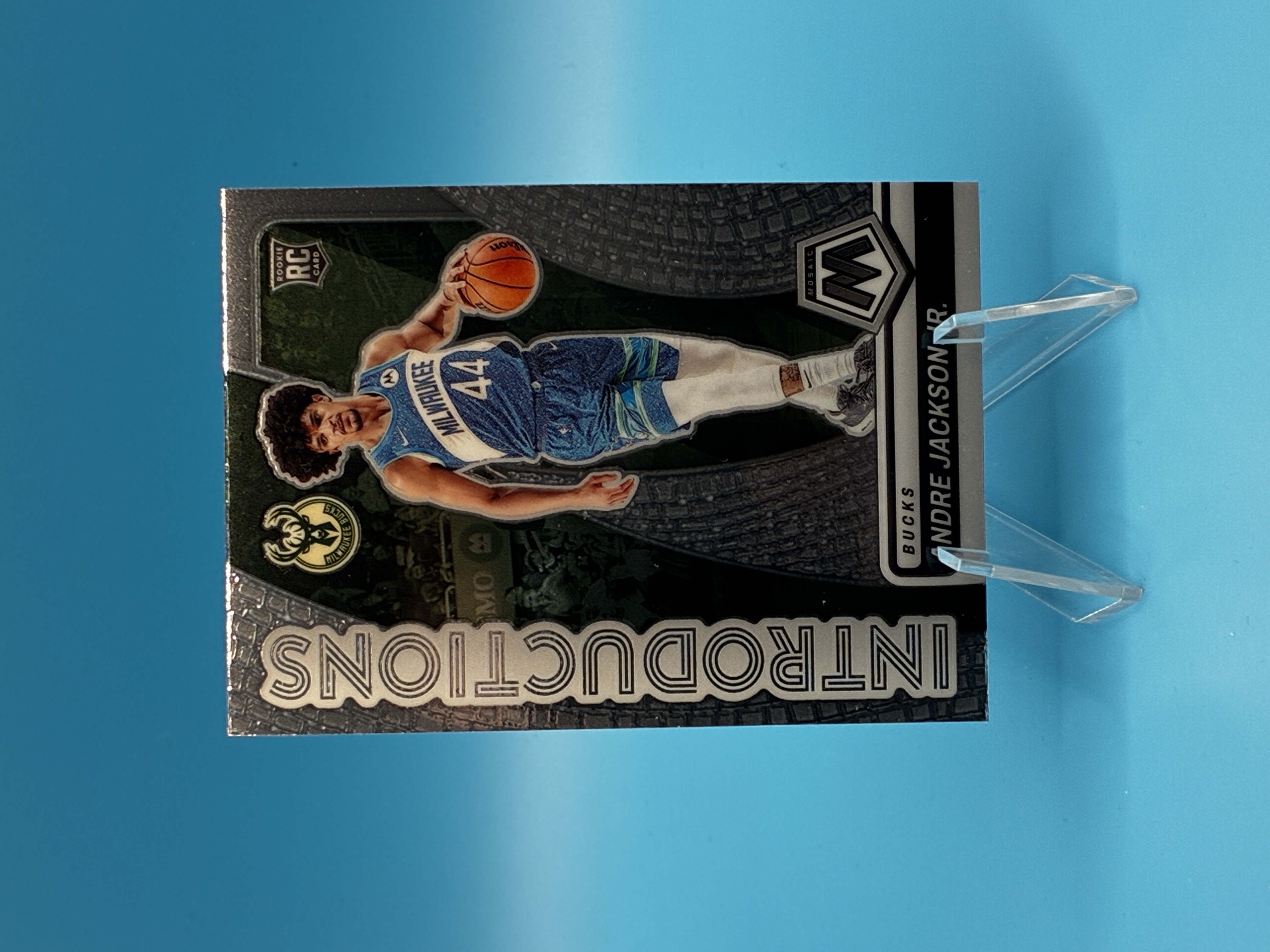 2023/2024 Panini Mosaic Andre Jackson Jr. Introductions #7 Milwaukee Bucks – Vorderseite