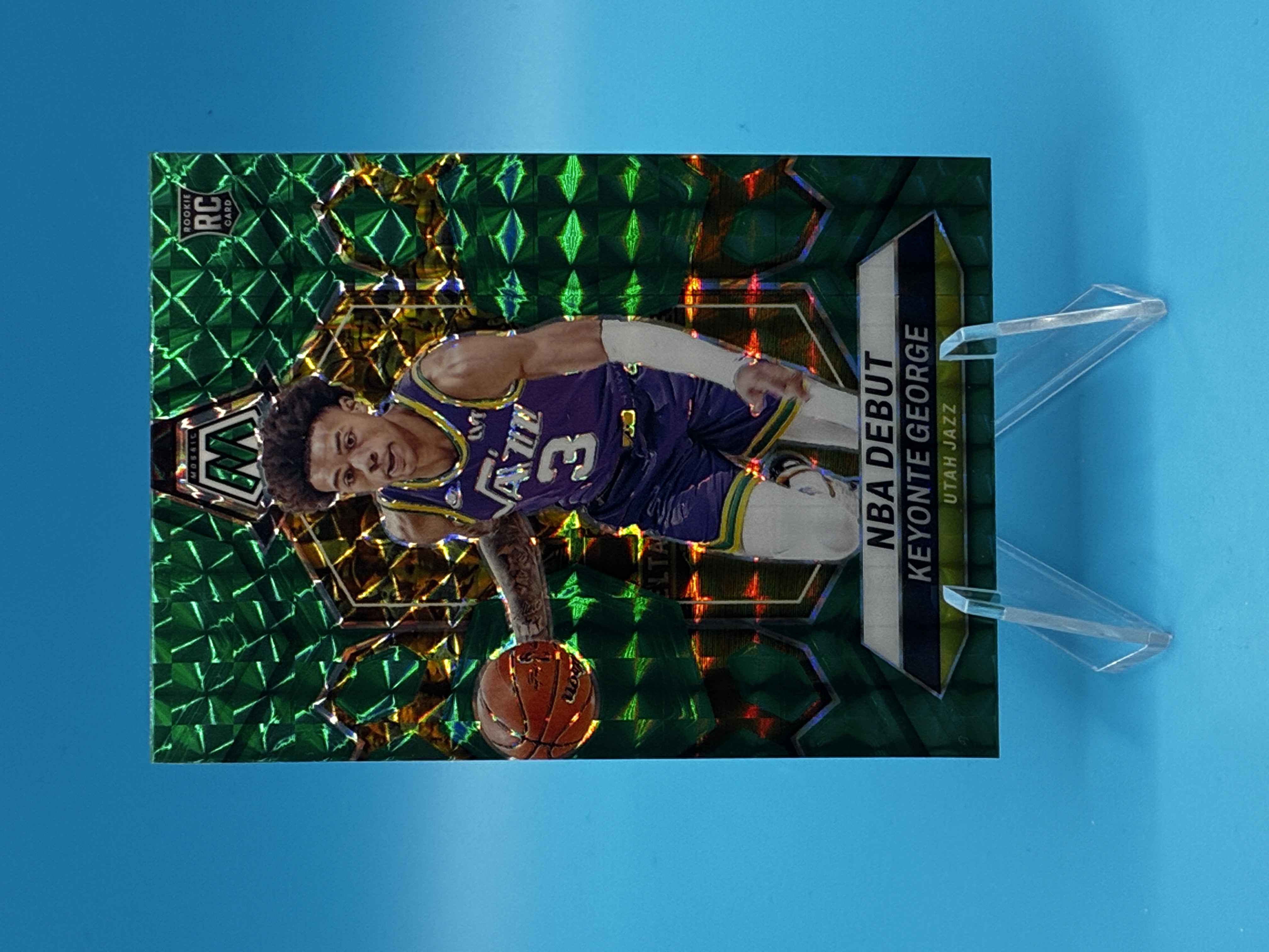 2023/2024 Panini Mosaic Keyonte George Green NBA Debut #251 Utah Jazz – Vorderseite