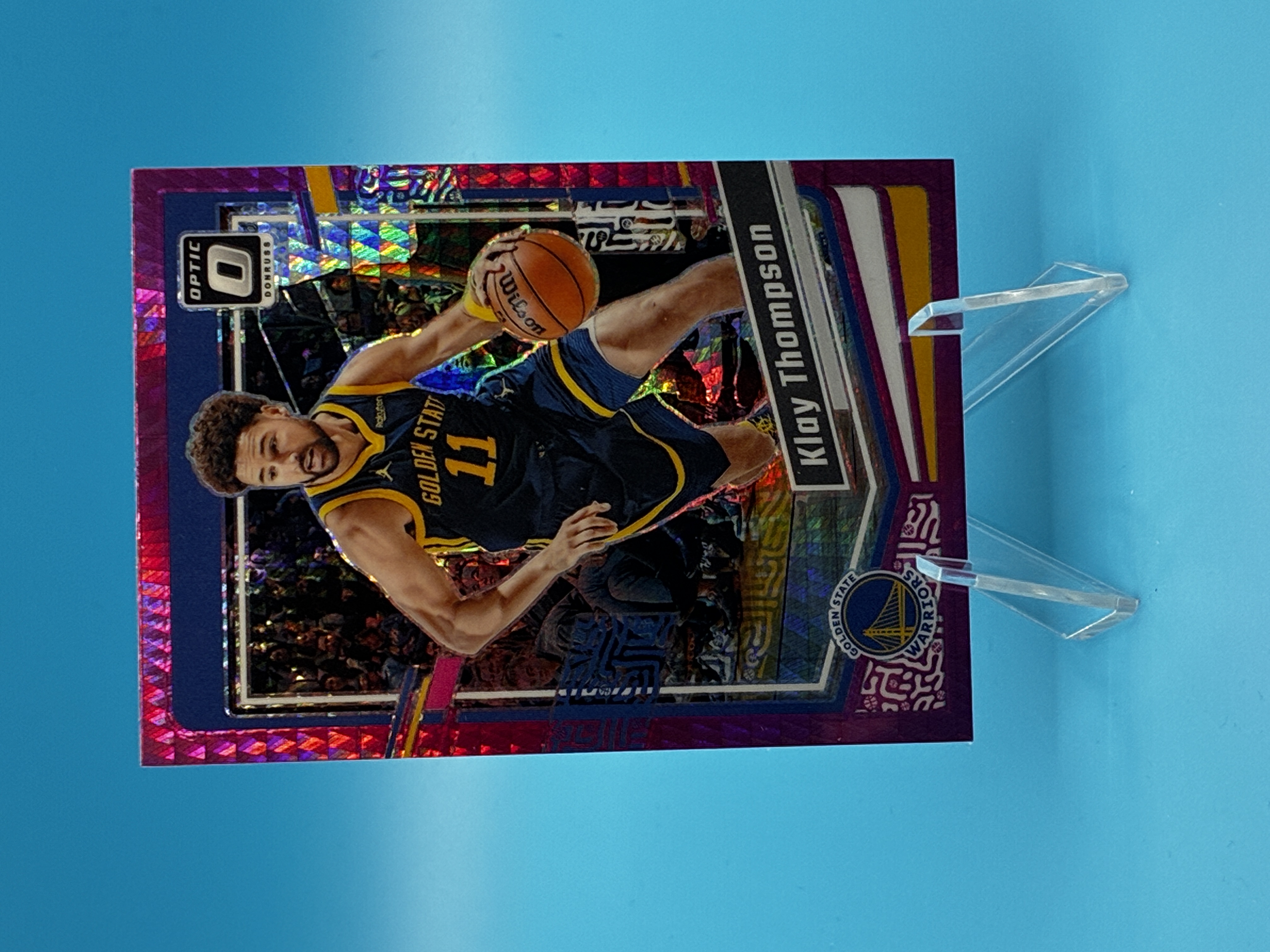 2023/2024 Panini Optic Klay Thompson Pink Velocity #189 Golden State Warriors – Vorderseite