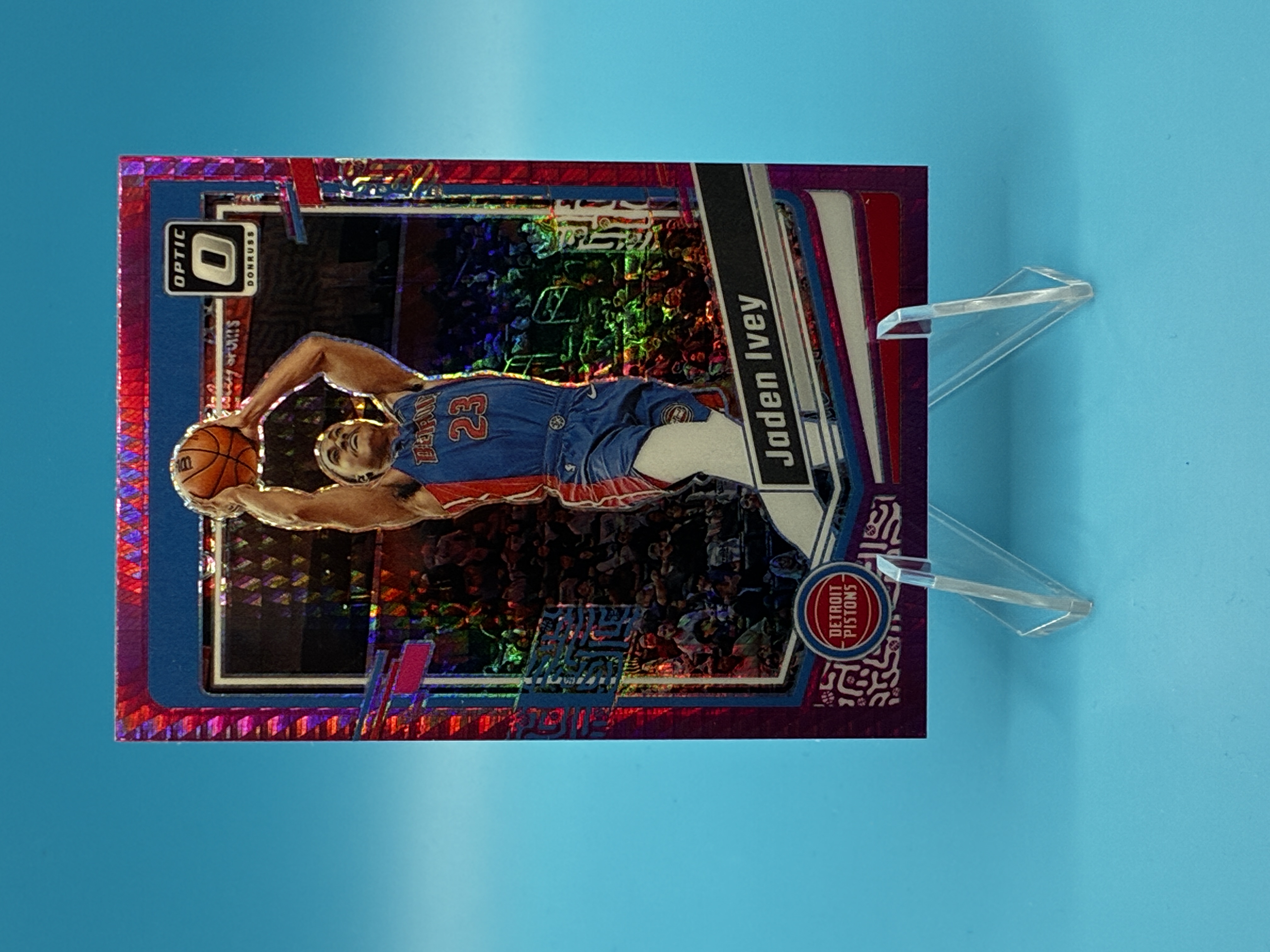 2023/2024 Panini Optic Jaden Ivey Pink Velocity #165 Detroit Pistons – Vorderseite