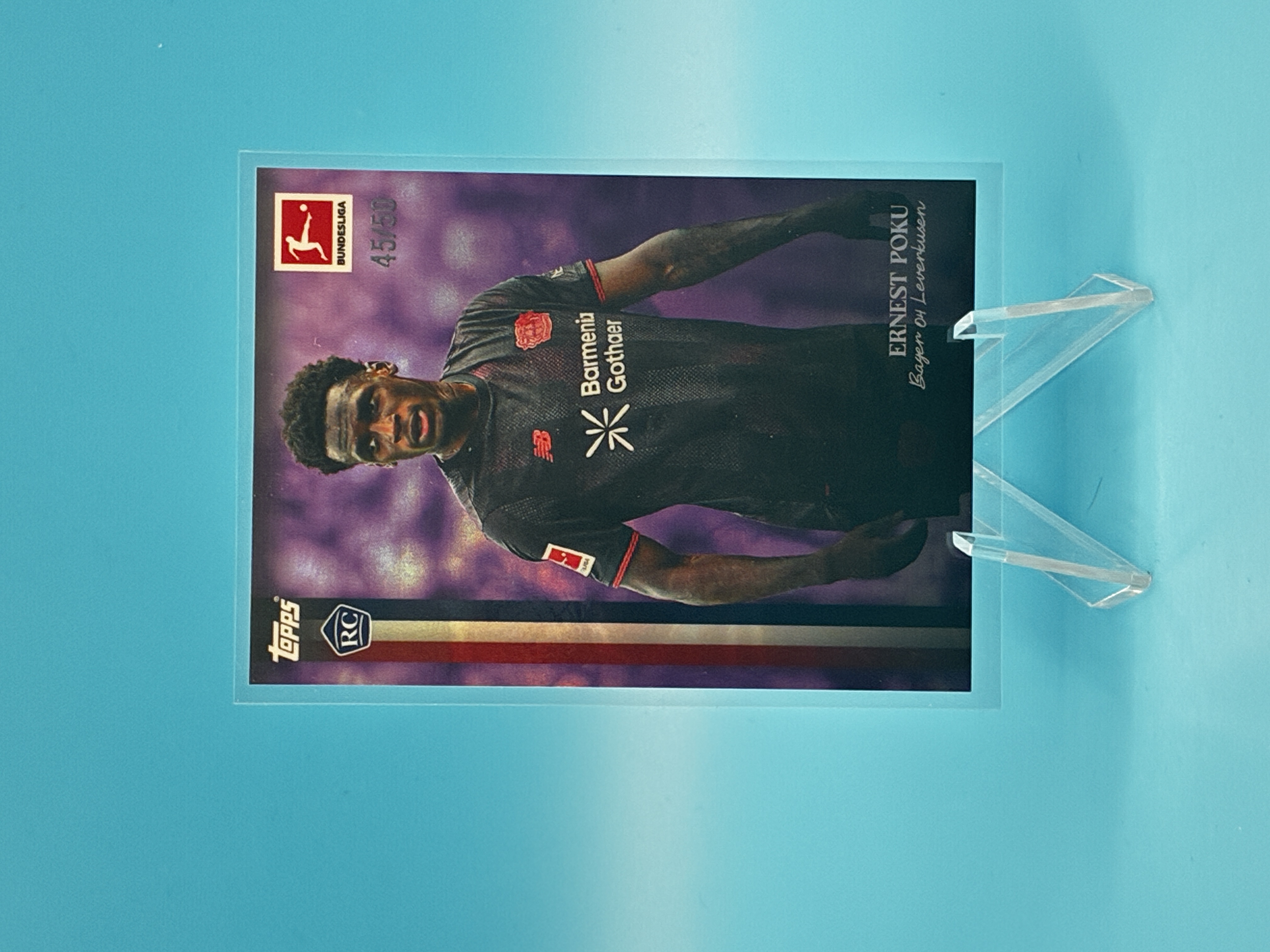 2025/2026 Topps BL Ernest Poku 45/50 Bayer 04 Leverkusen – Vorderseite