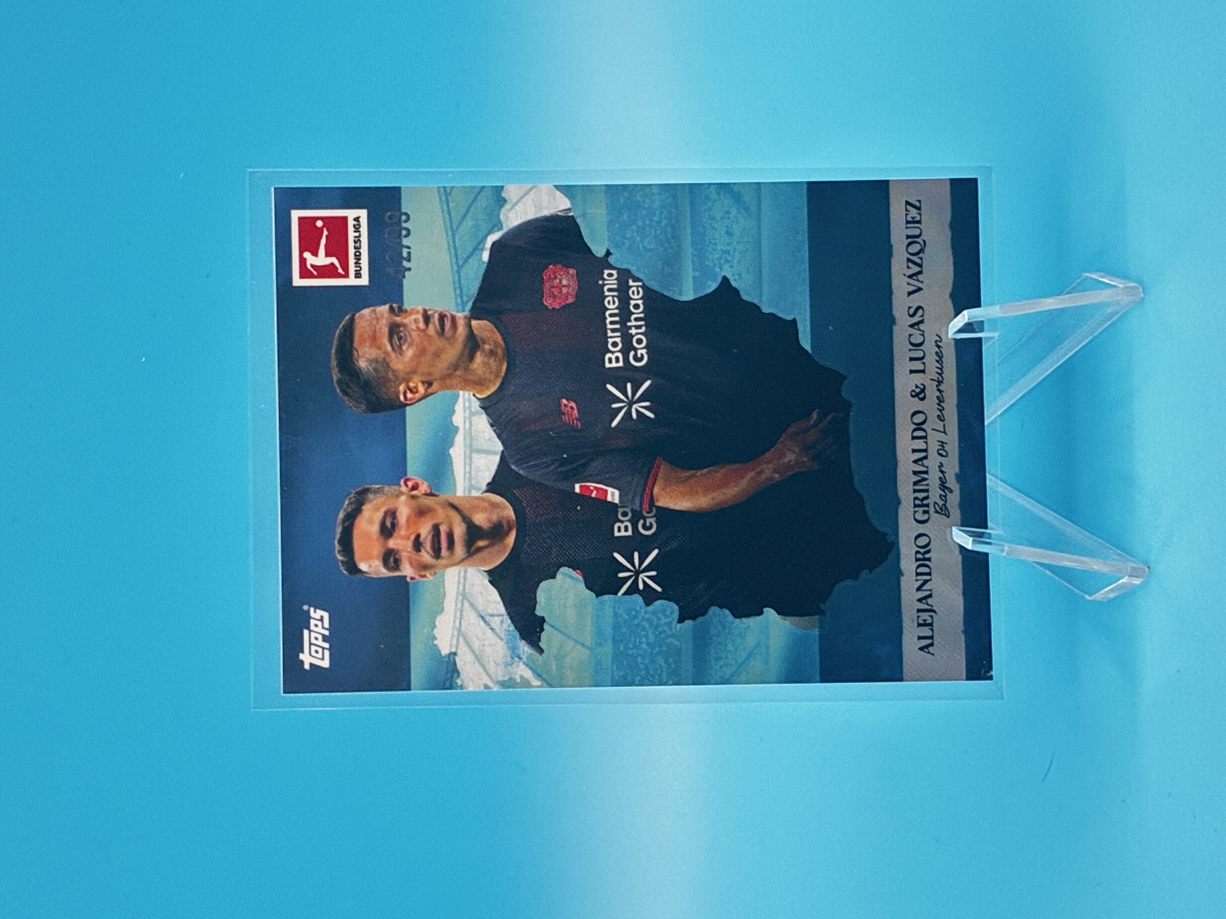 2025/2026 Topps BL Alejandro Grimaldo & Lucas Vázquez 42/99 Bayer 04 Leverkusen – Vorderseite