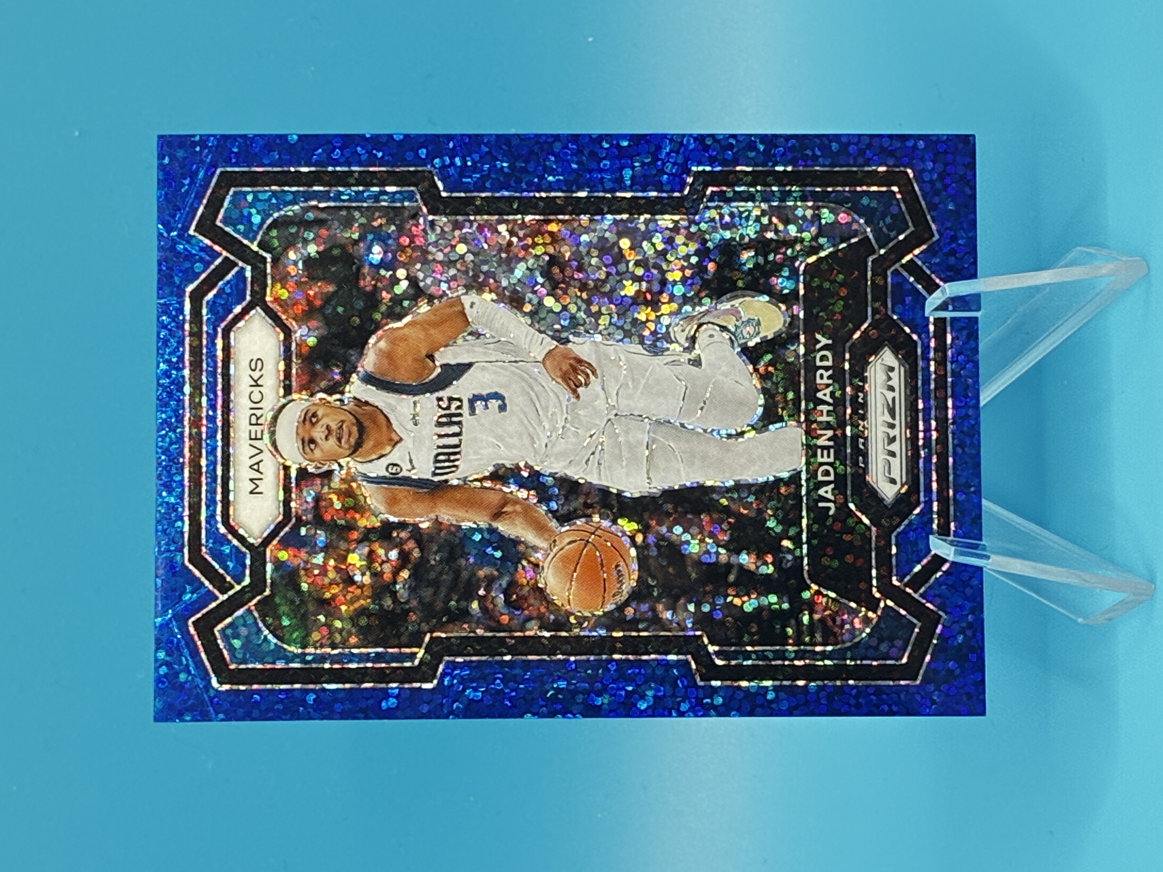 2023/2024 Panini Prizm Jaden Hardy Blue Disco 091/144 #21 Dallas Mavericks – Vorderseite